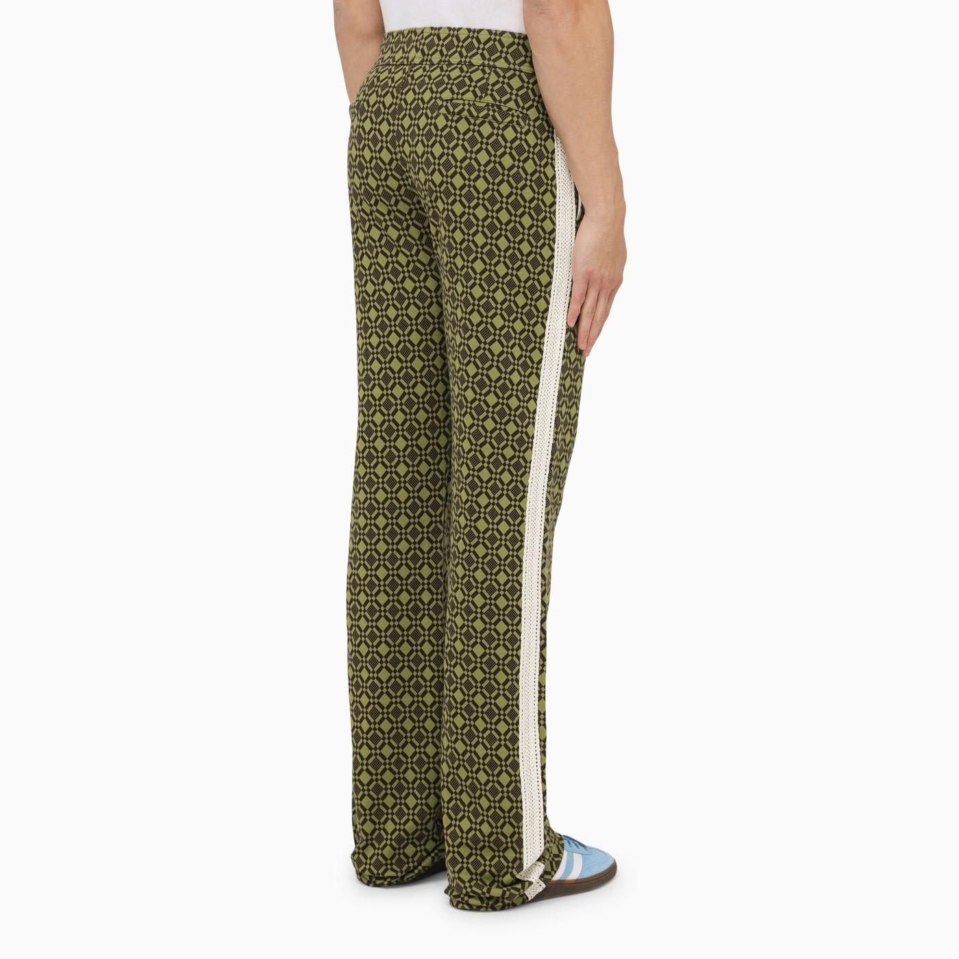 Shop Wales Bonner Olive Green\/brown Cotton Power Sports Trousers In 7800 Olive And Dark Brown