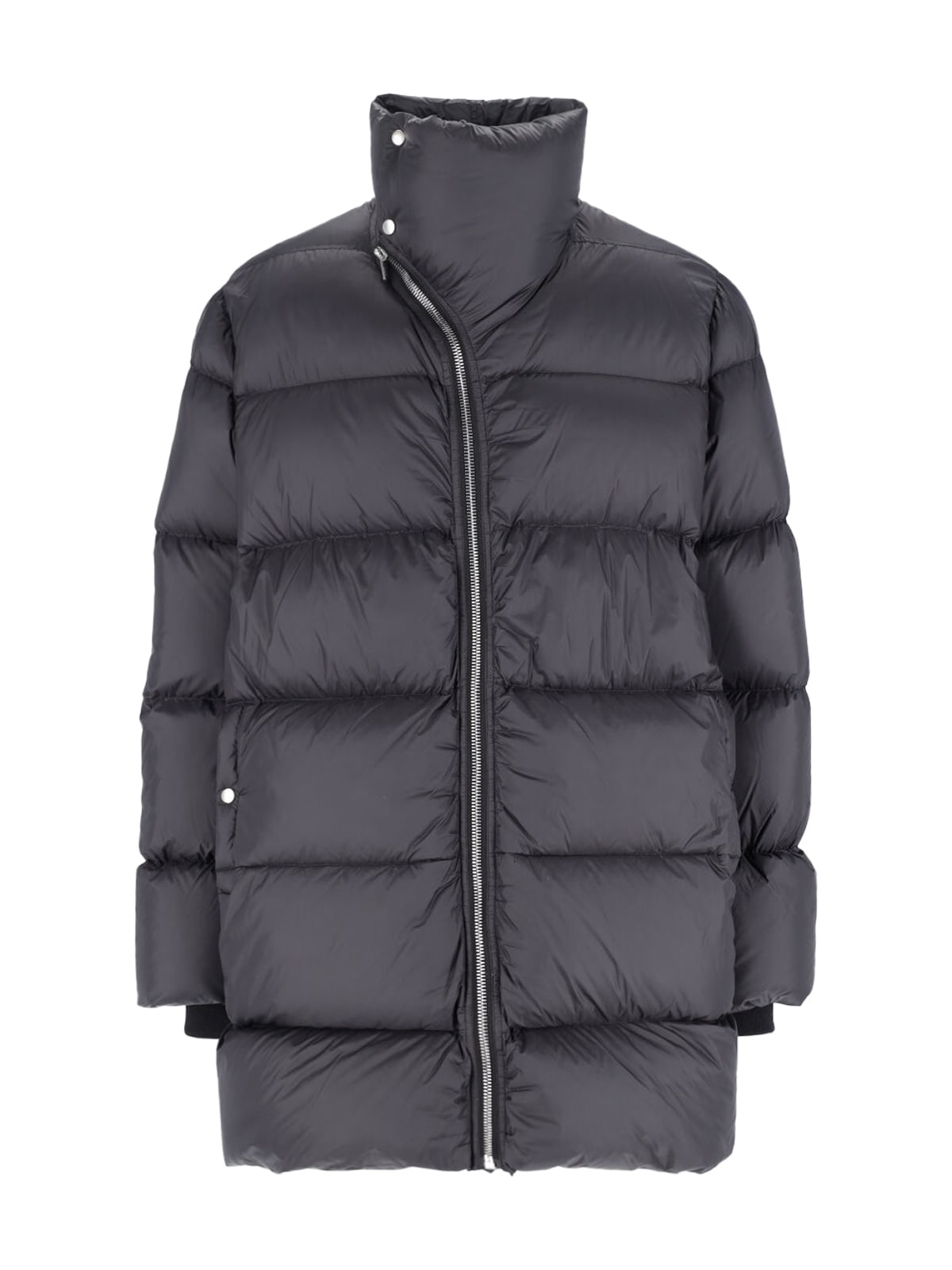 Rick Owens Long Down Jacket Turtle In Black