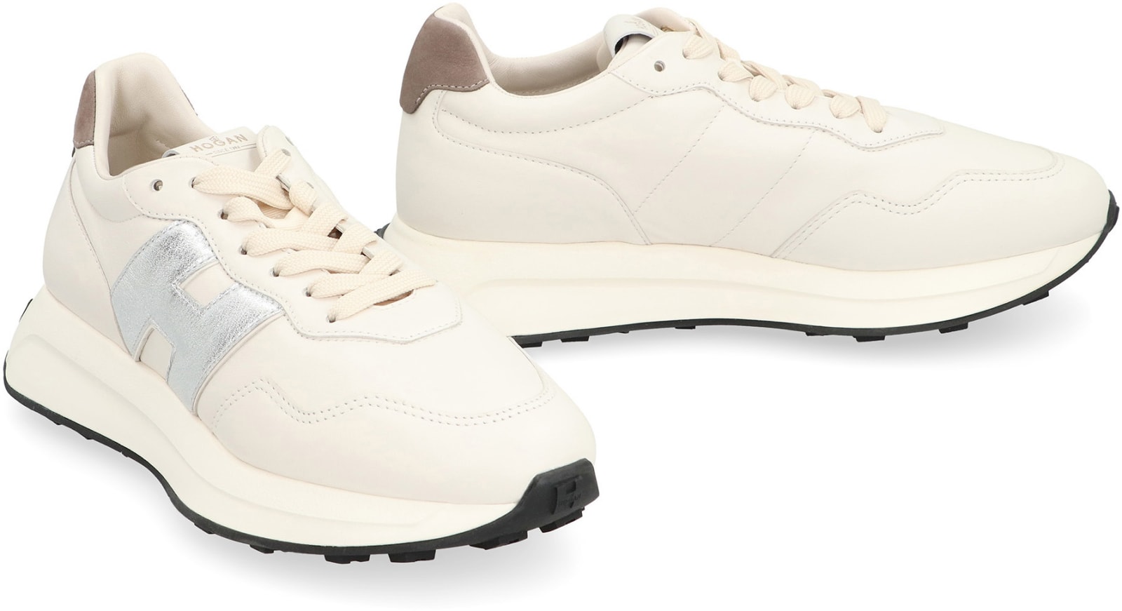 Shop Hogan H641 Low-top Sneakers In Ivory