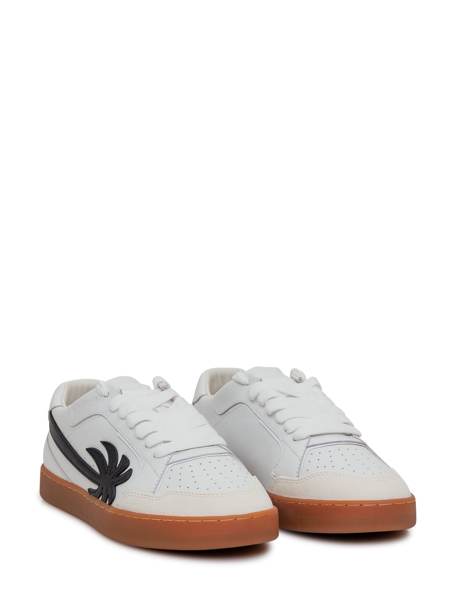 Shop Palm Angels University Sneaker In White Black