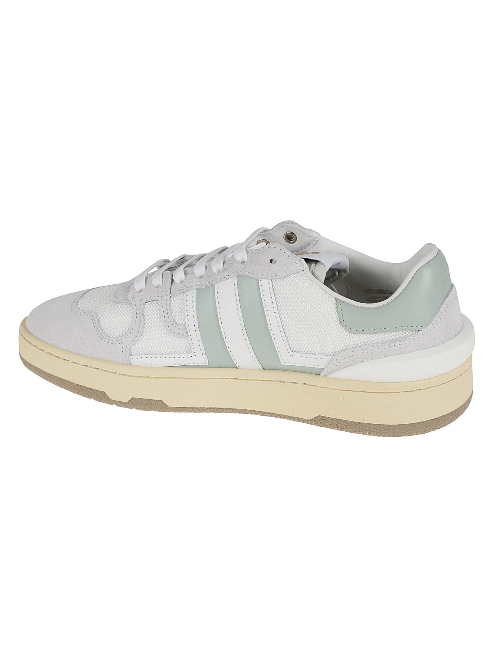 Shop Lanvin Clay Low Top Sneakers In White/sauge