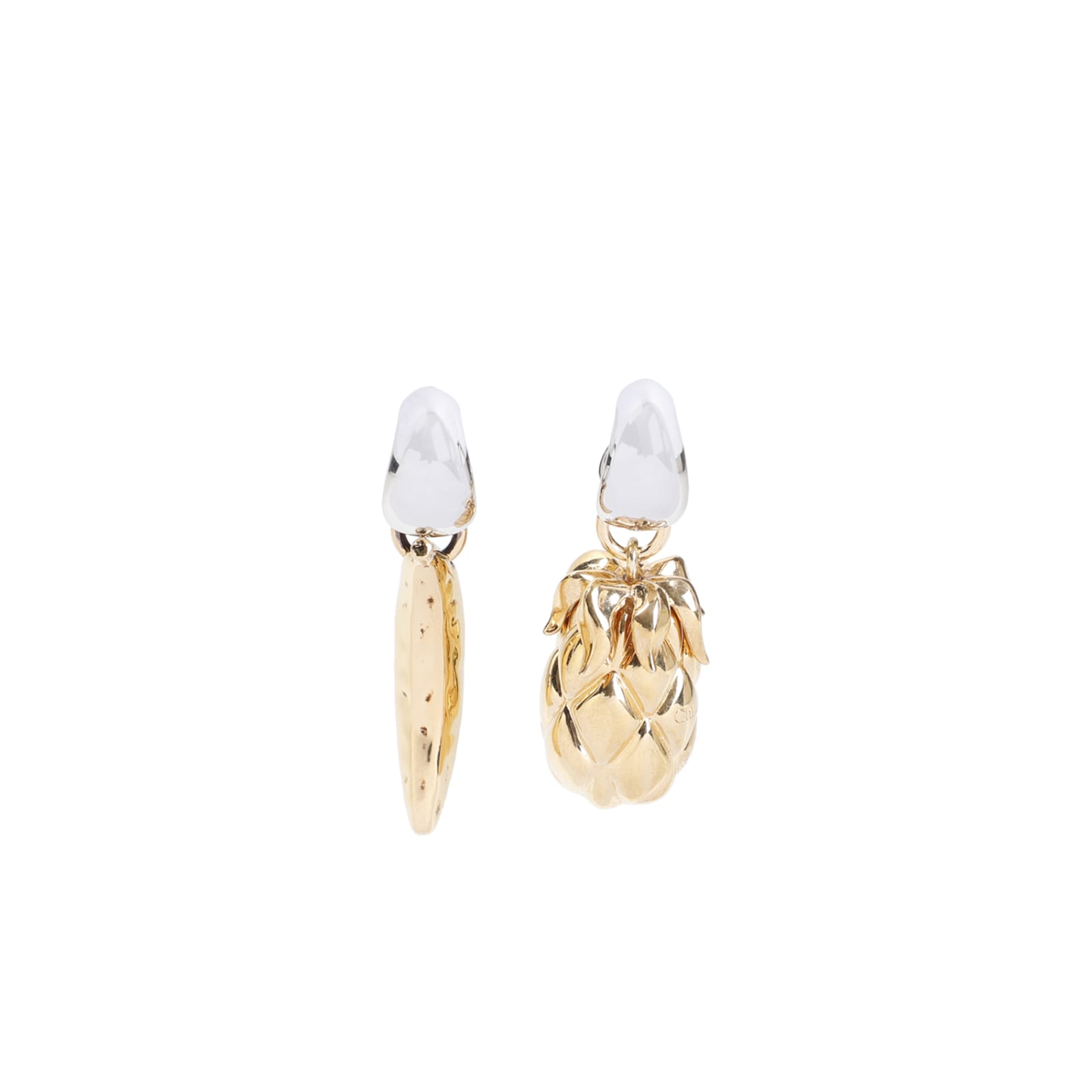 Shop Chloé Bananas Earrings In Dp Silver Vintage Gold