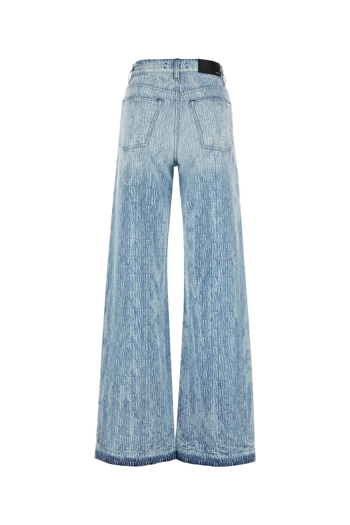Shop Amiri Embroidered Denim Wide-leg Jeans In Lightindigocotton