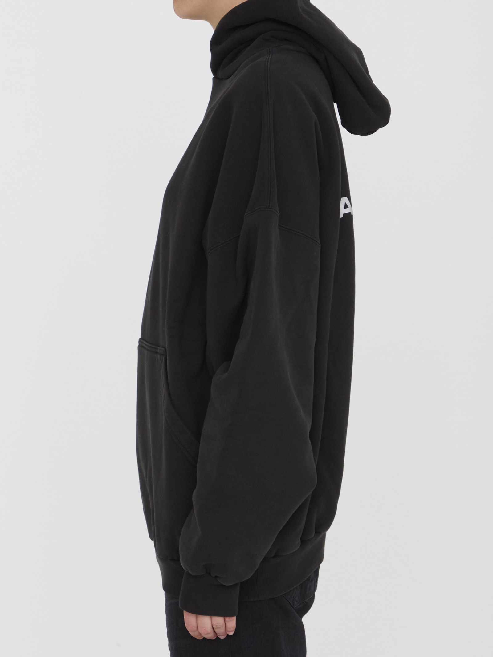 Shop Balenciaga Activewear Hoodie In Black