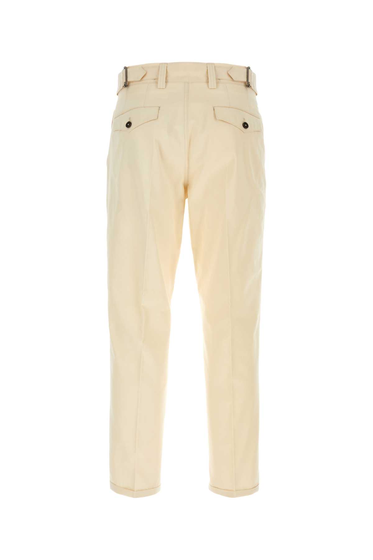 Shop Pt01 Cream Cotton Pant In Burro