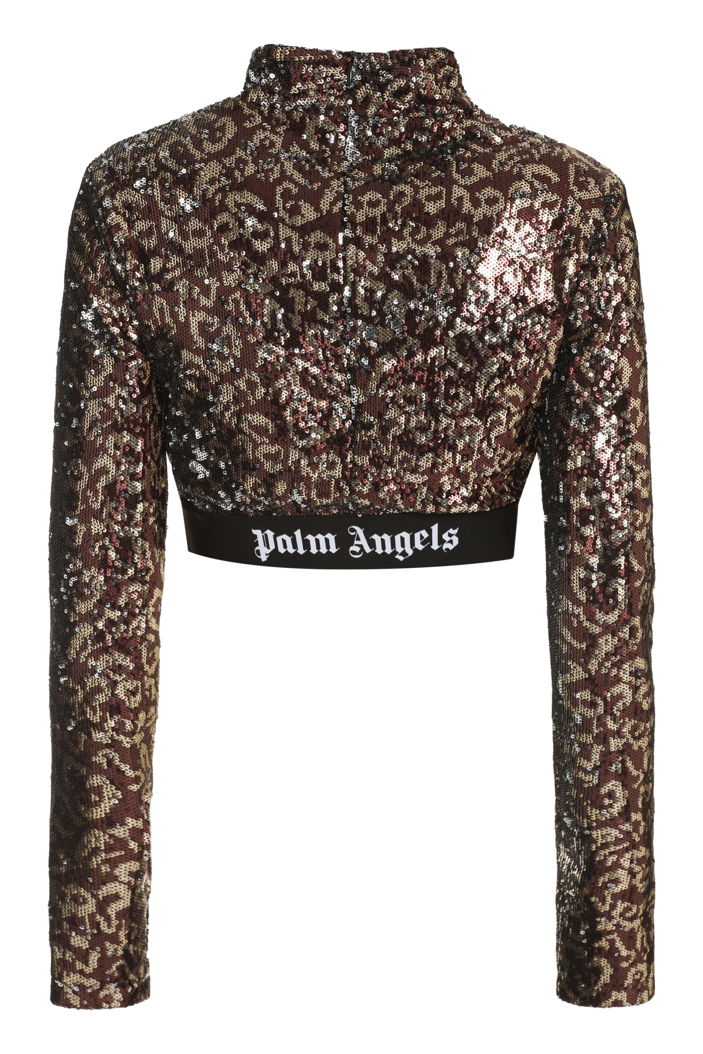 Shop Palm Angels Sequin Top In Animalier