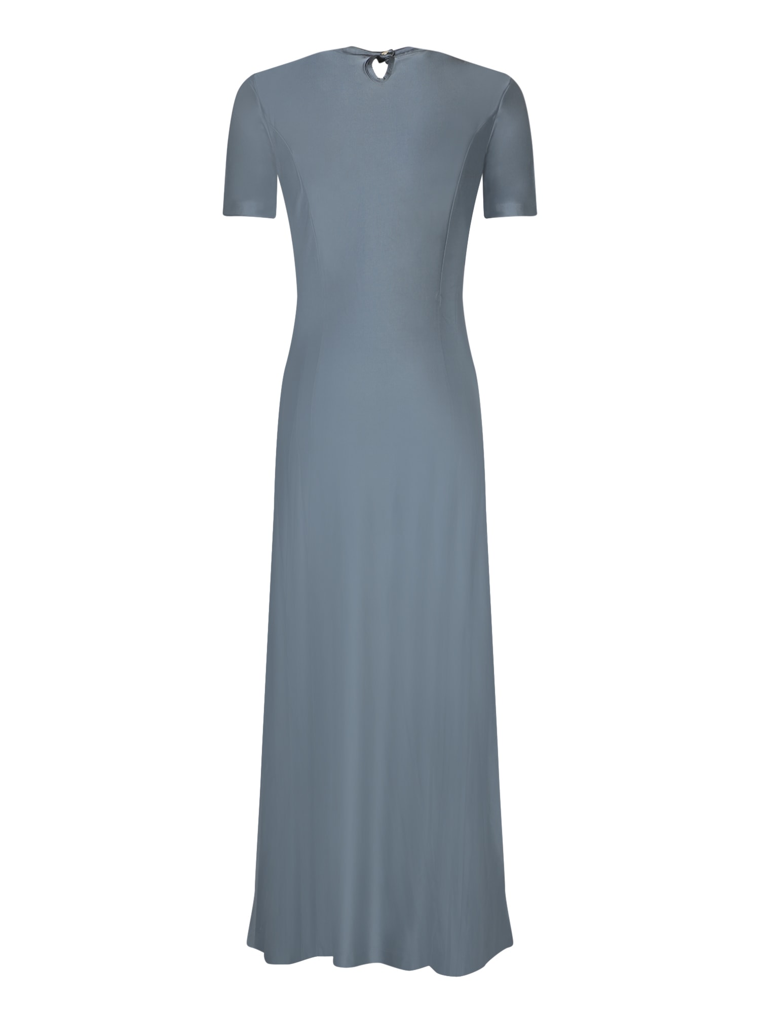 Shop Rabanne Slate Blue Draped Dress