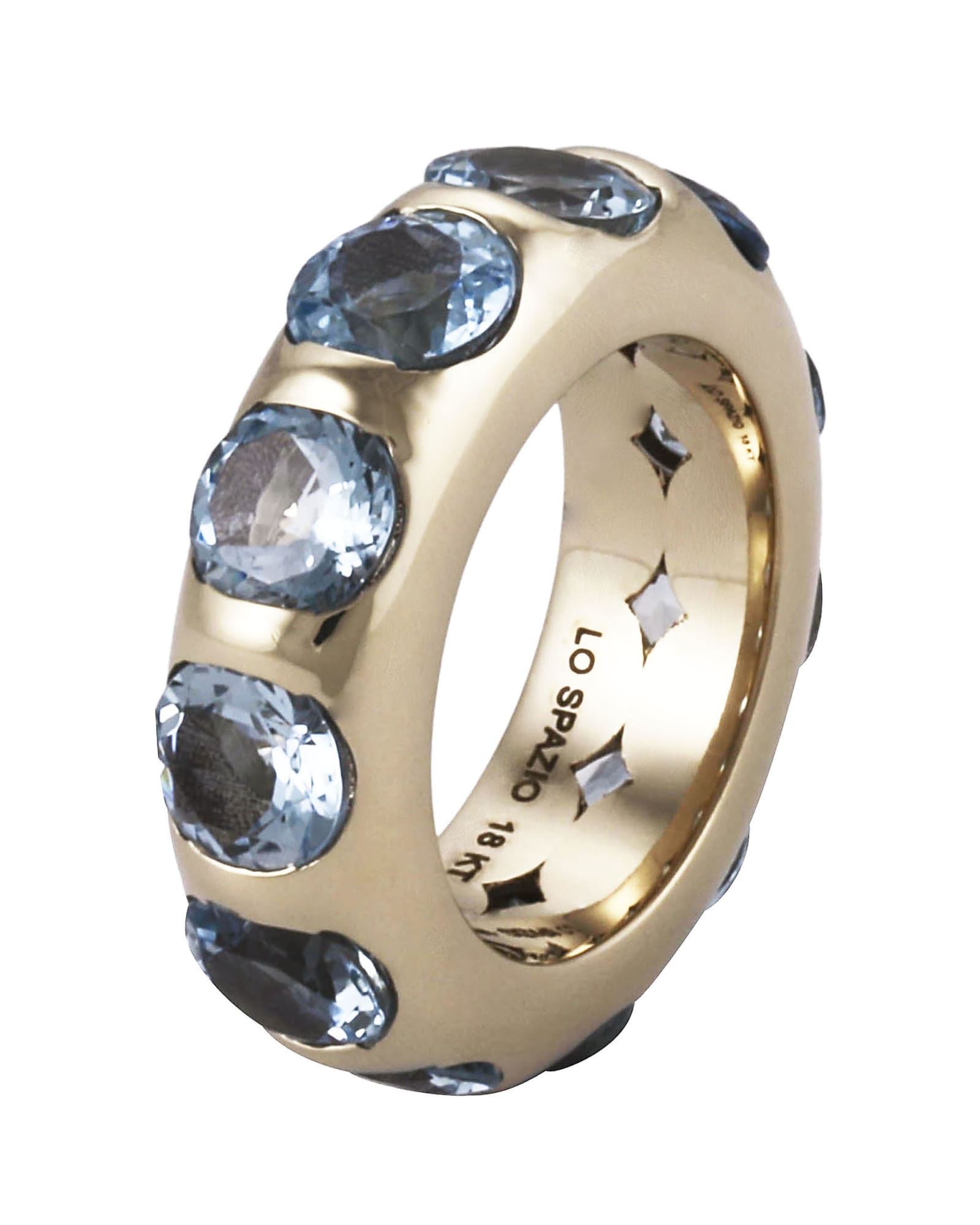 Shop Lo Spazio Jewelry Lo Spazio Aquamarina Ring In Sea_blue
