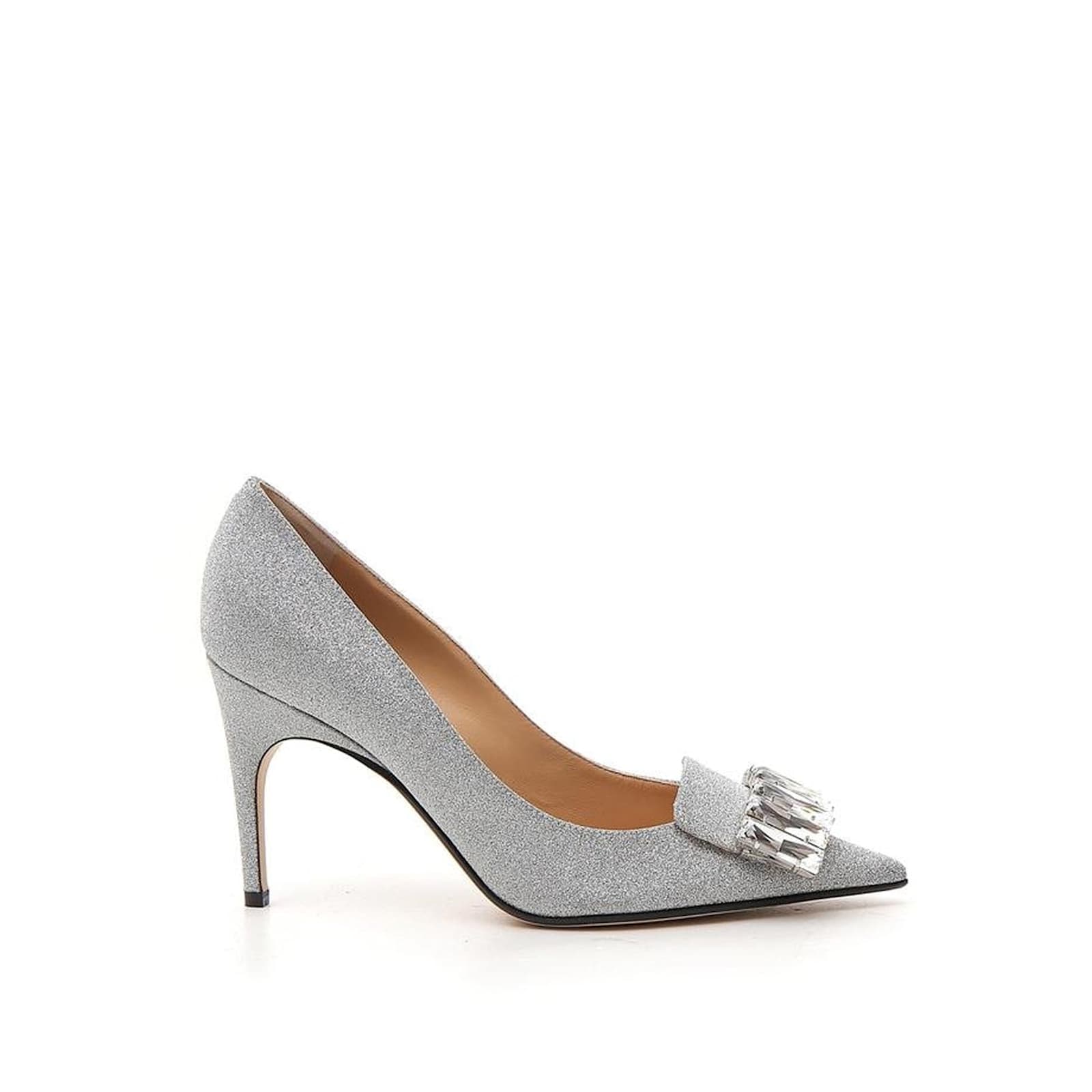 Shop Sergio Rossi Sr1 090 Glitter Pumps In Silver