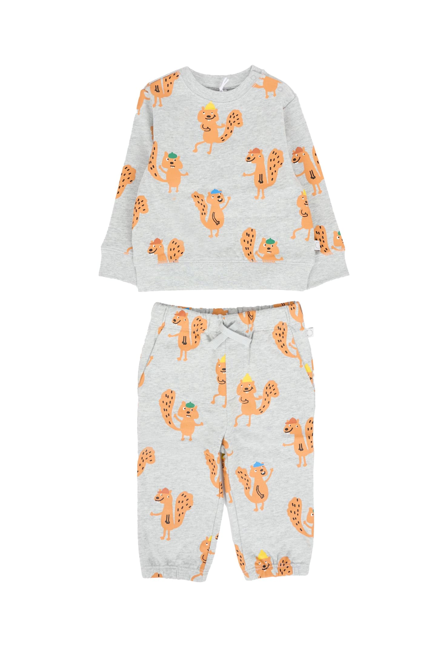 Stella Mccartney Grey Set For Baby Boy With Logo In Gray