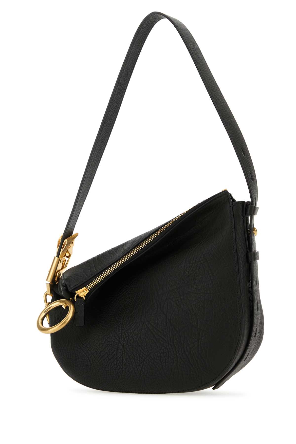Burberry Black Leather Knight Small Shoulder Bag