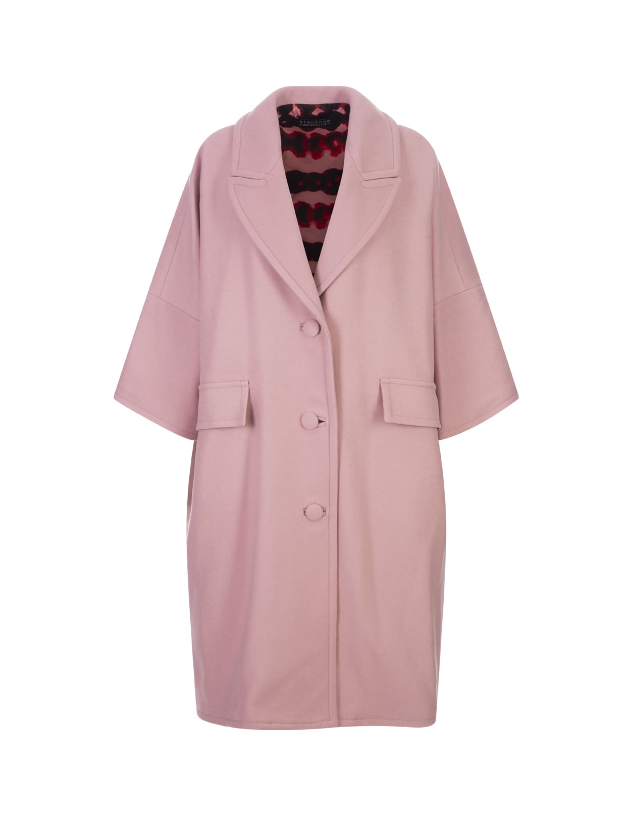 Pink Wool Midi Coat
