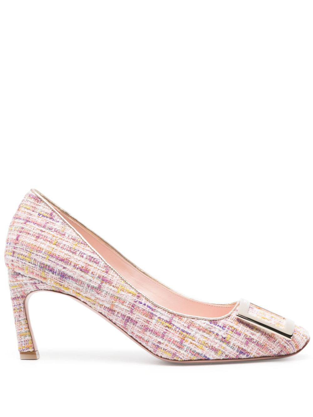 Roger Vivier Trompette Knitted Pumps In Pink