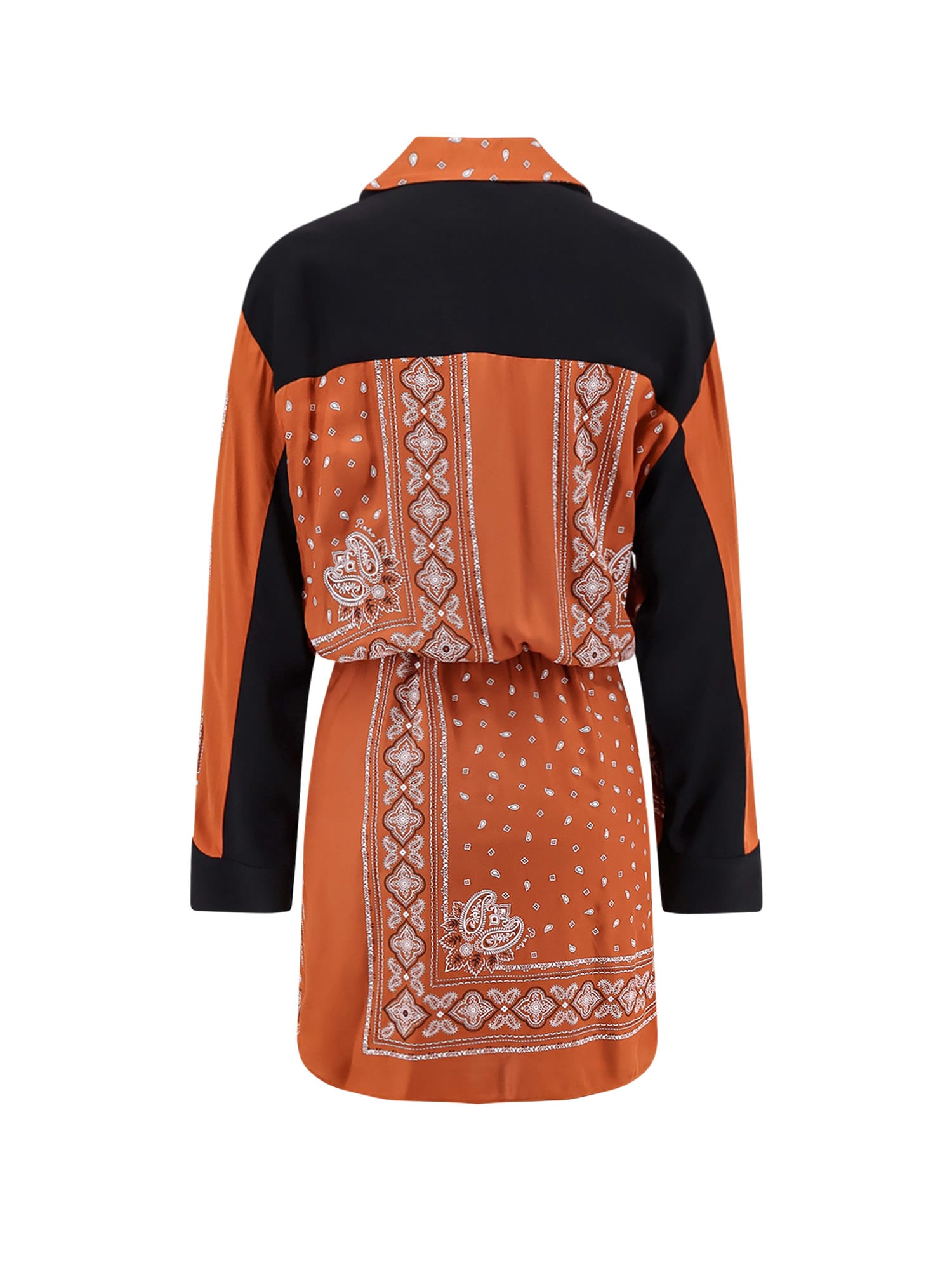Pinko Mesopotamia Viscose Dress With Bandana Print And Georgette Profiles
