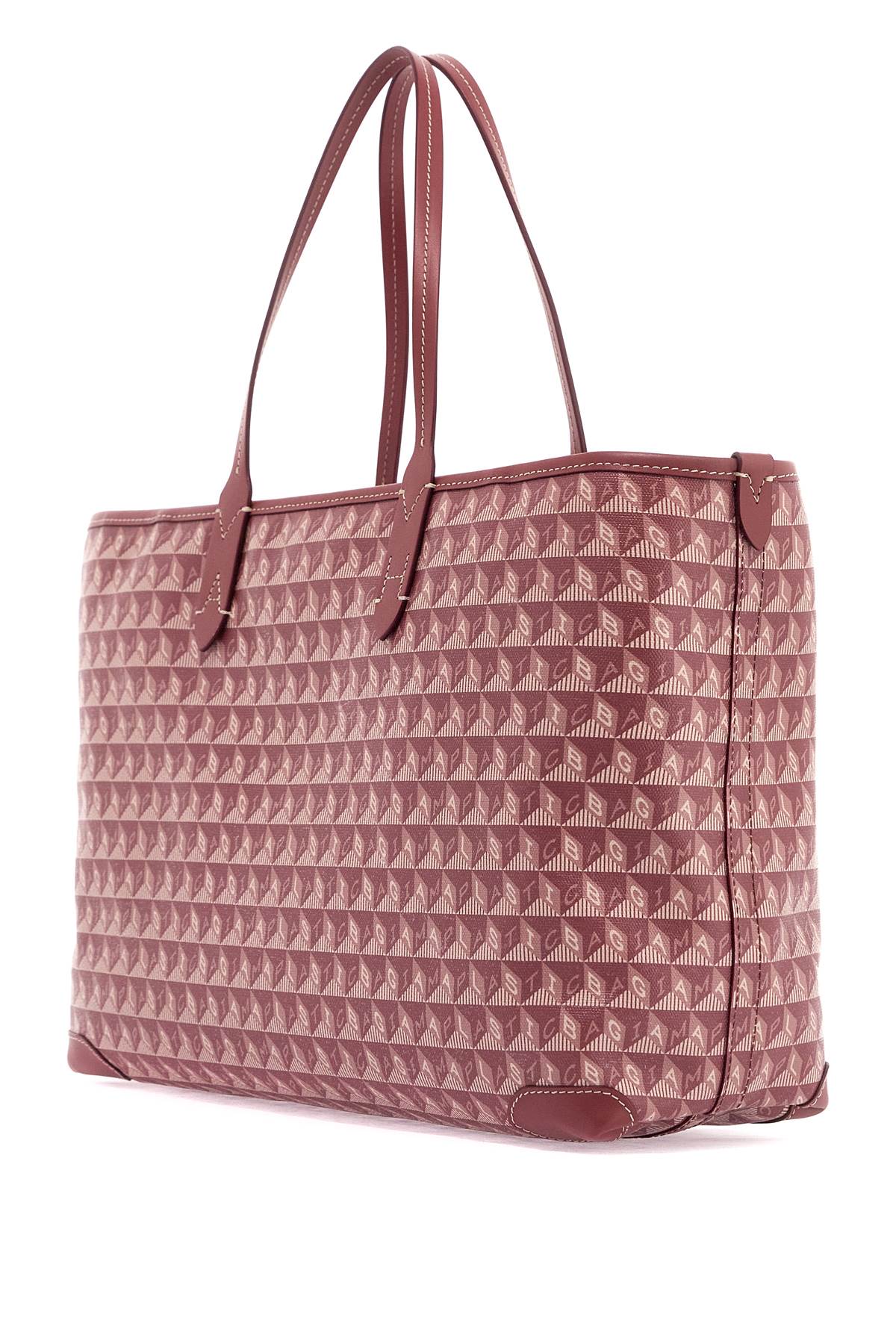 Shop Anya Hindmarch I Am A Plastic Bag Zipped Motif Tote Bag In Damson (pink)