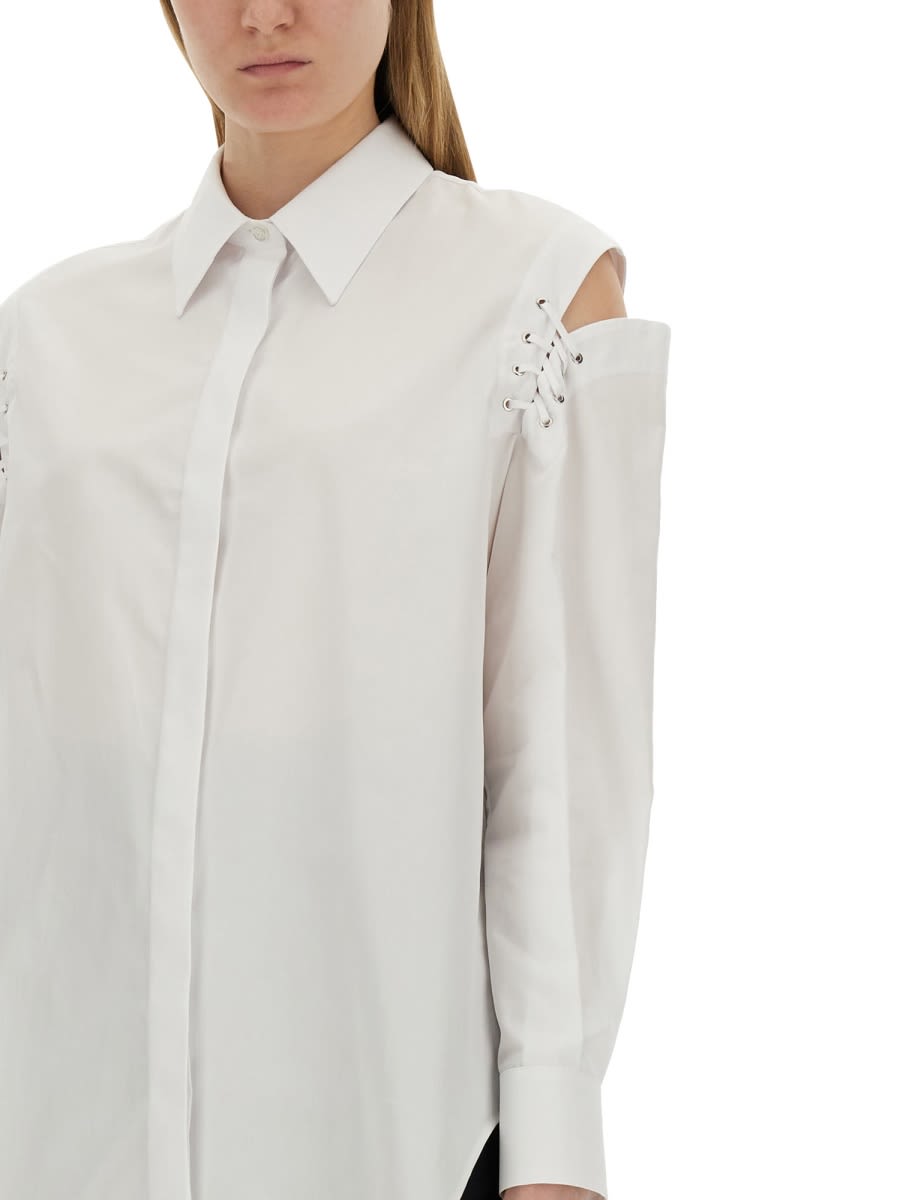 Shop Alexander Mcqueen Cocoon Shirt With Cut-out Details In White