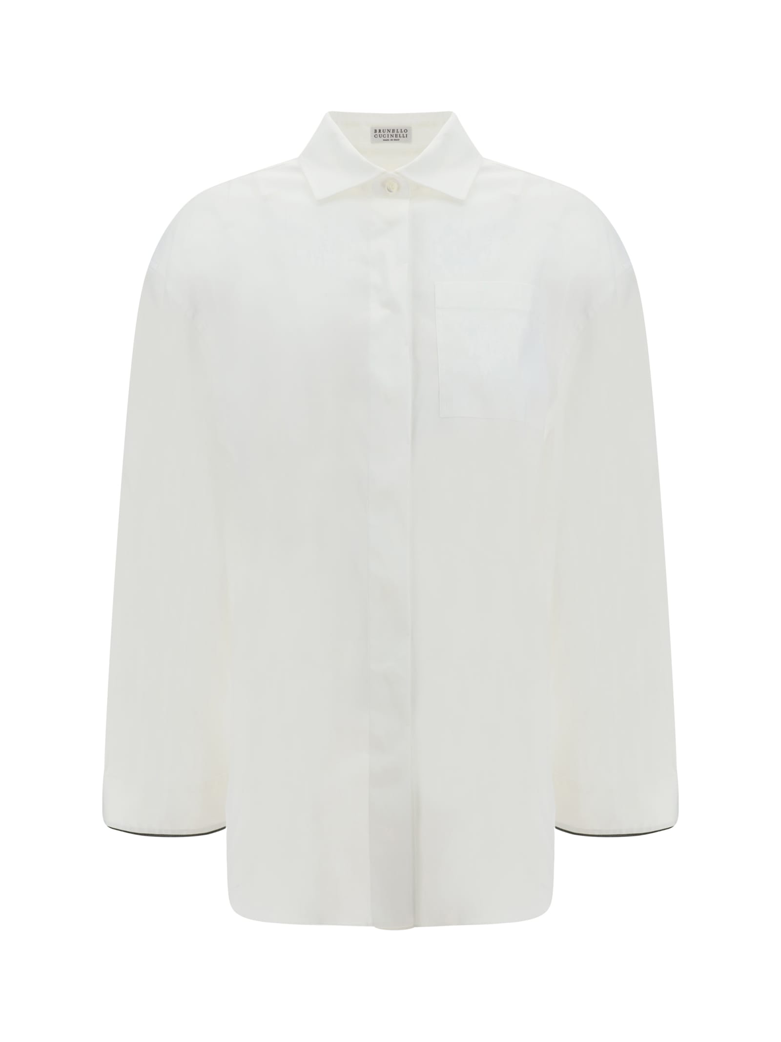 Shop Brunello Cucinelli Long-sleeved Shirt In White