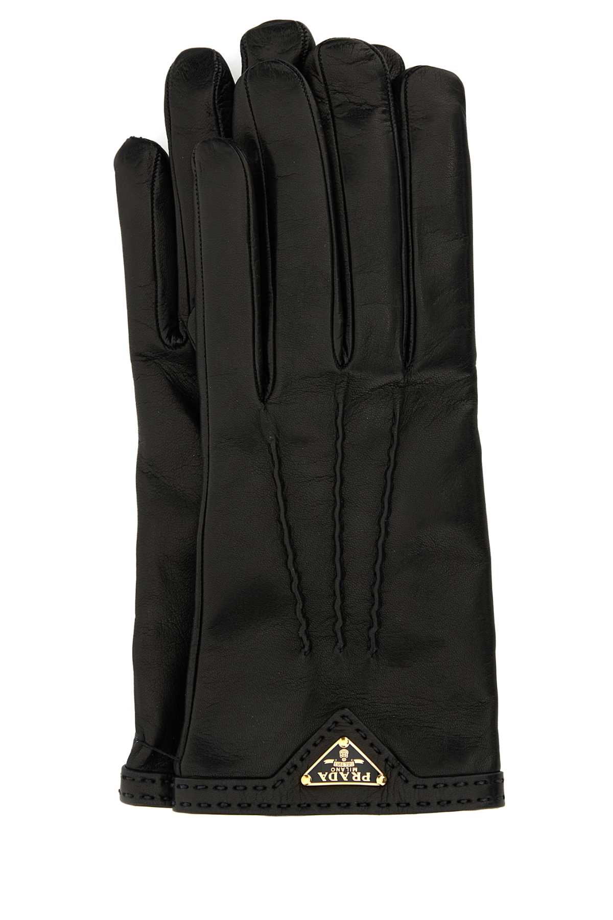 Prada Black Nappa Leather Gloves