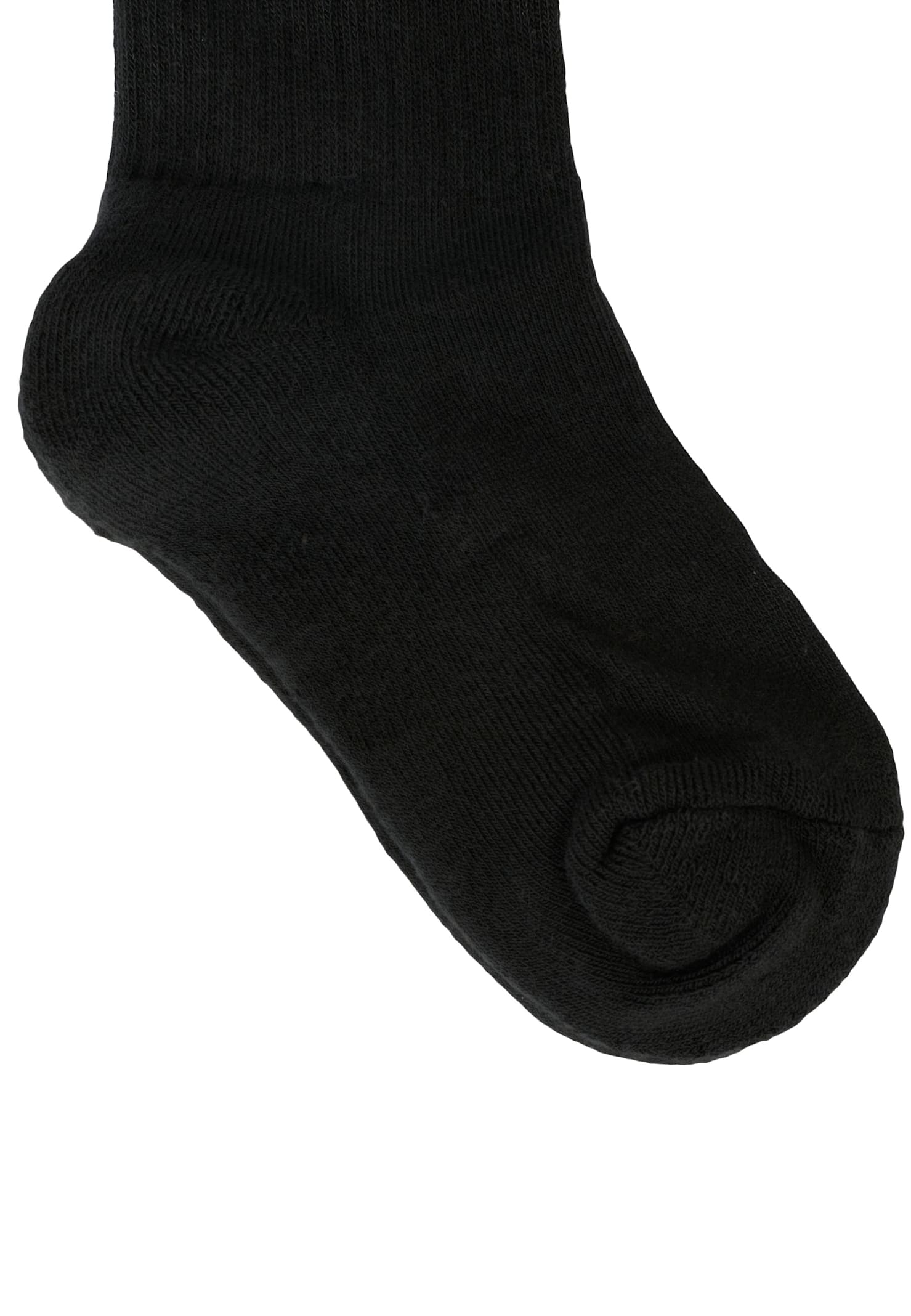 Msgm Black Socks For Kids With White Logo In Black