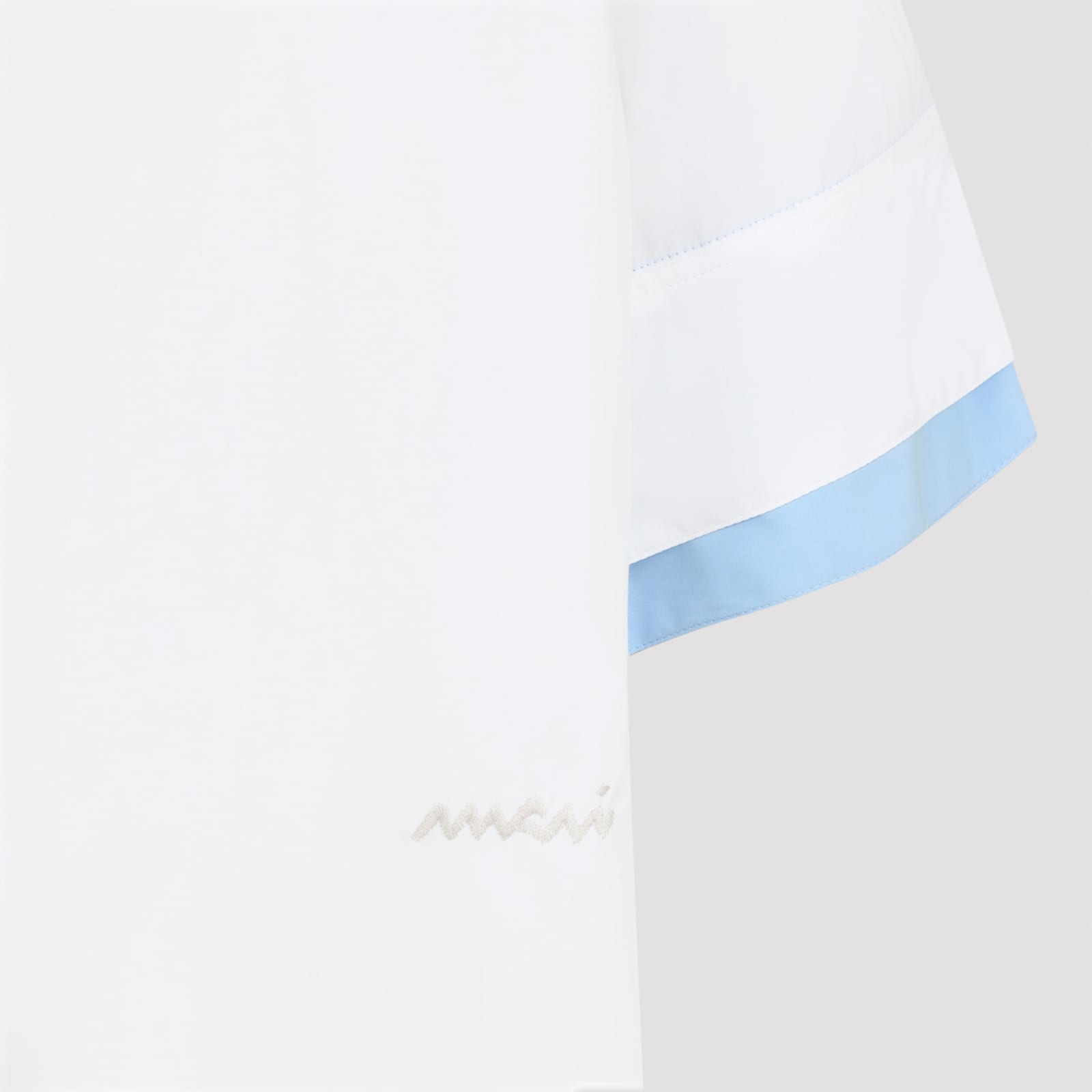 Marni Button-up White Poplin Shirt With Double-layer Cuffs In White