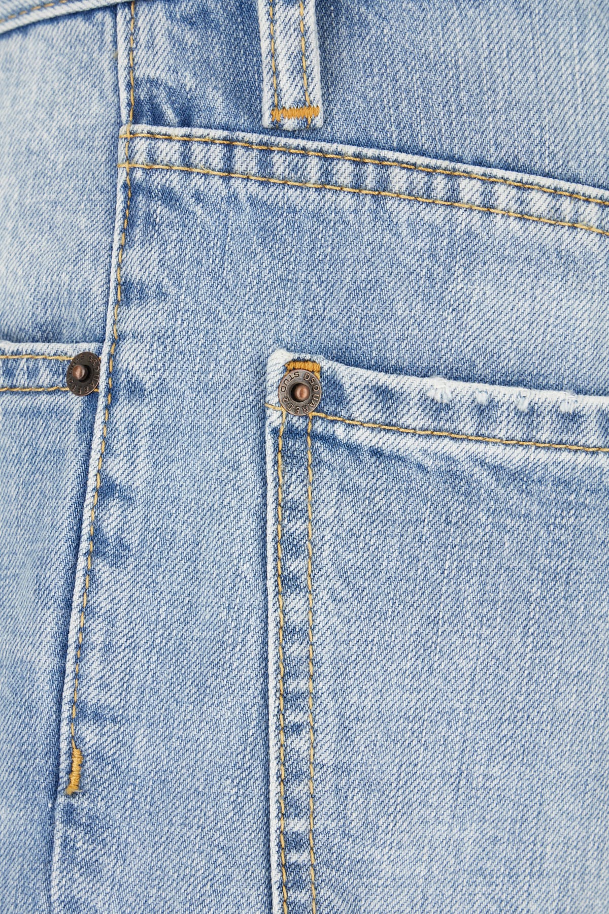 Dsquared2 Blue Jeans With Five-pocket Design And Logo Patch On The Back In Denim Man In Navy Blue