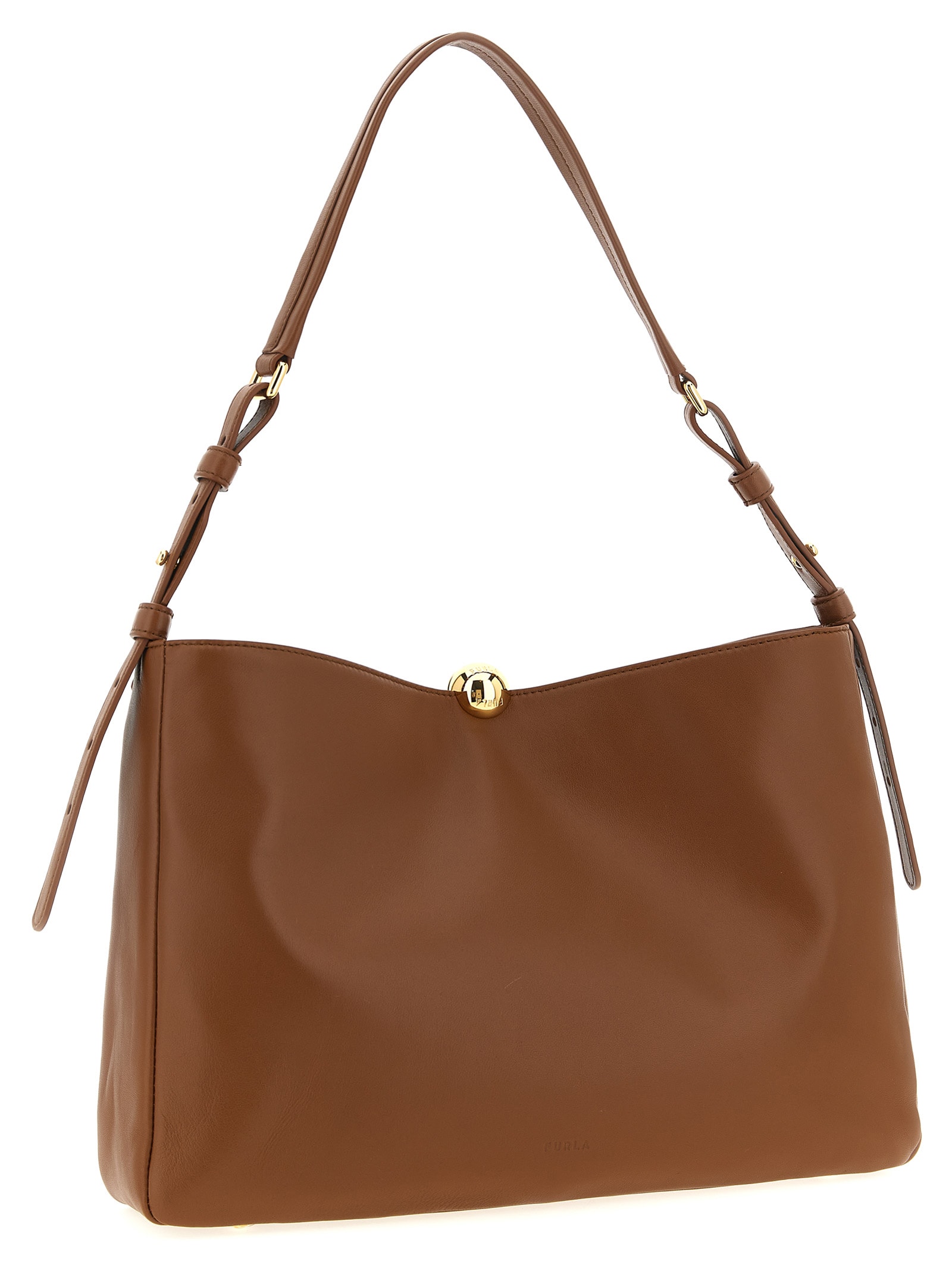 Furla Sfera Soft Shoulder Bag In Brown