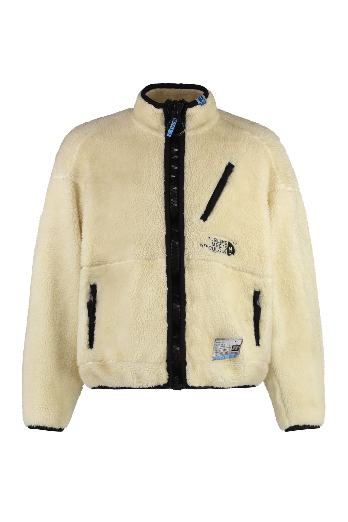 Shop Miharayasuhiro Fleece Bomber Jacket In Panna