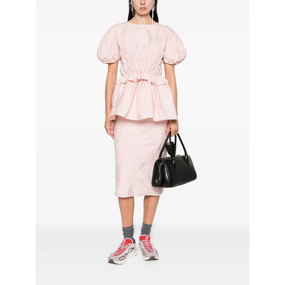 Cecilie Bahnsen Pleated Midi Skirt In Pink
