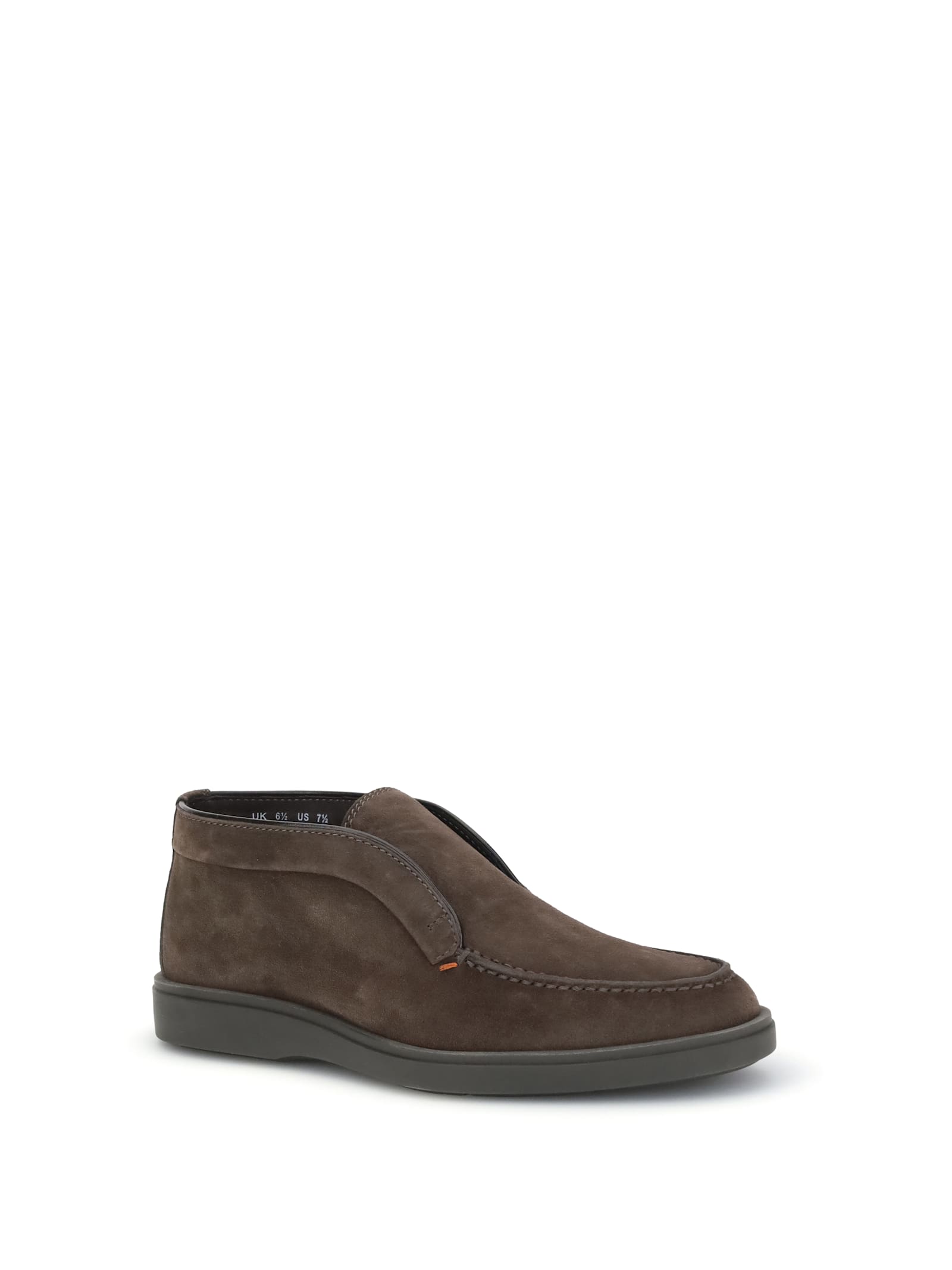 Santoni Brown Suede Slip-on Desert Boot In Brown