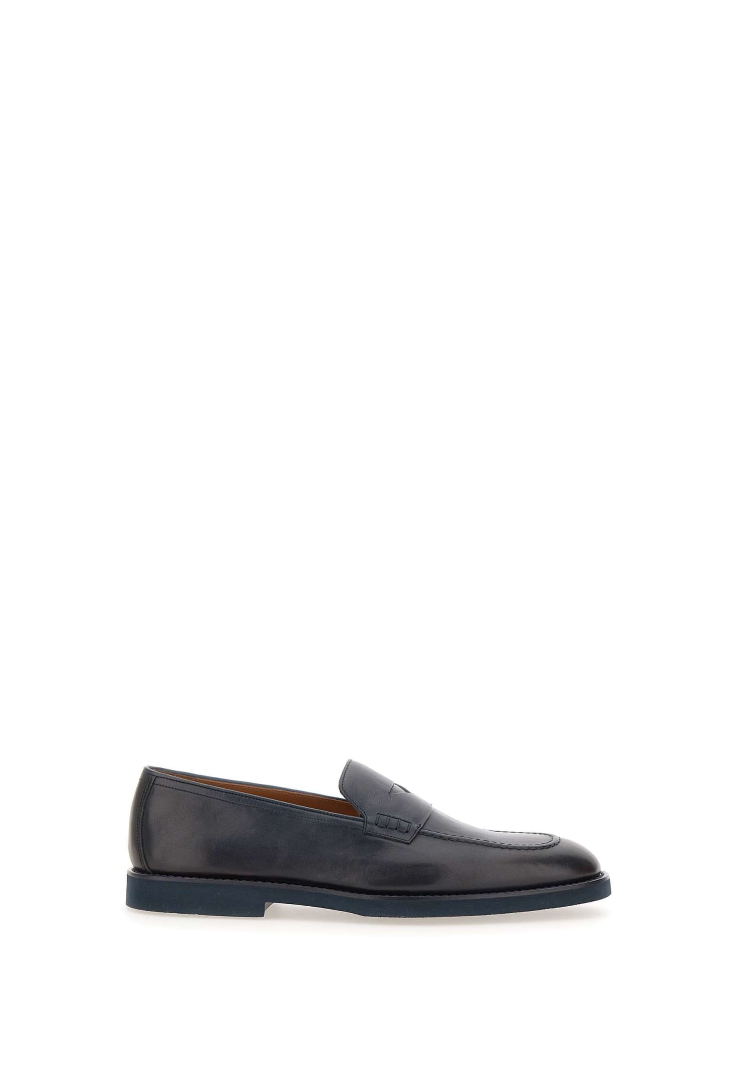 Shop Doucal's Harley Leather Moccasins In Blue