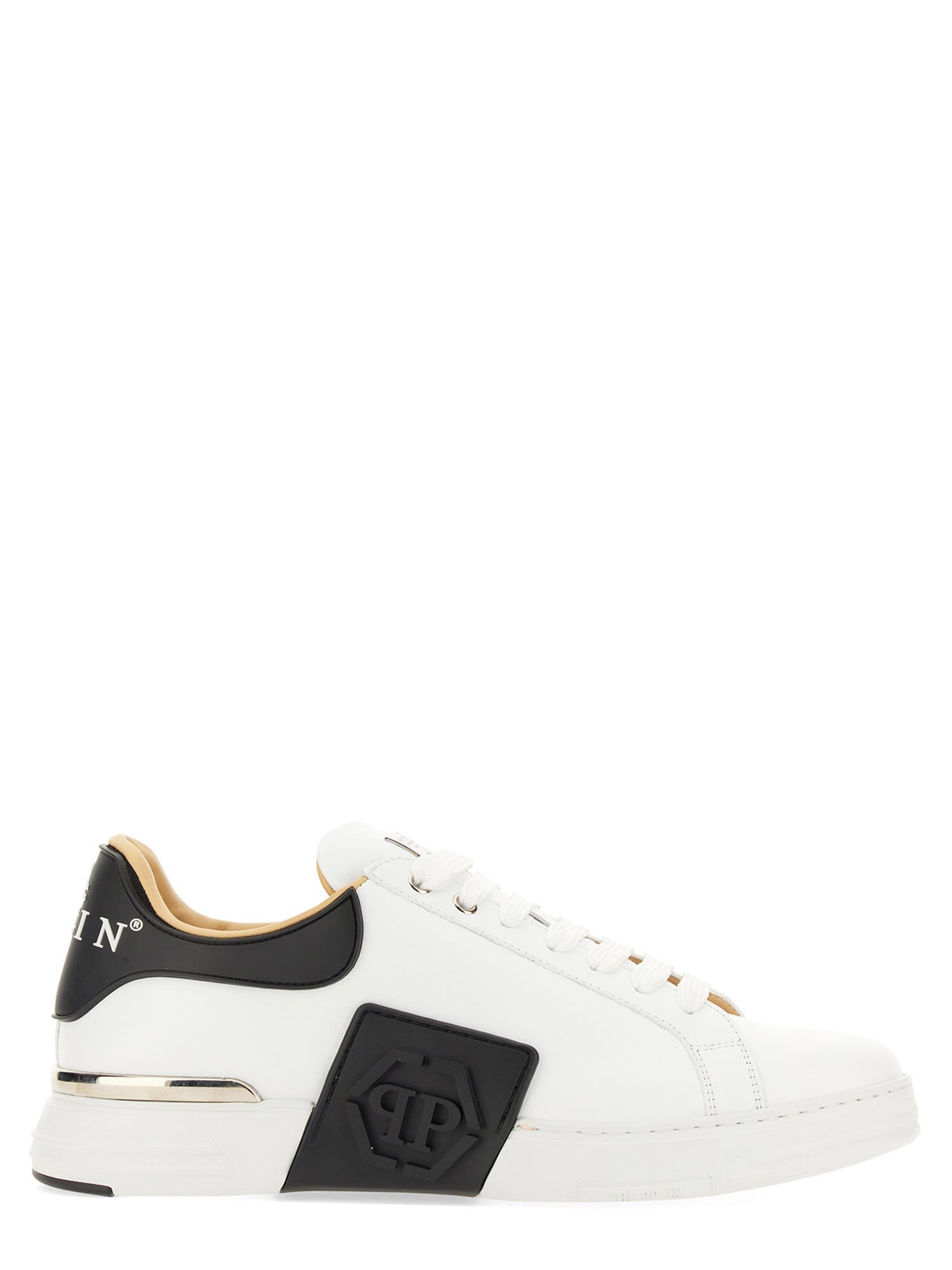 Shop Philipp Plein Hexagon Sneaker In Bianco