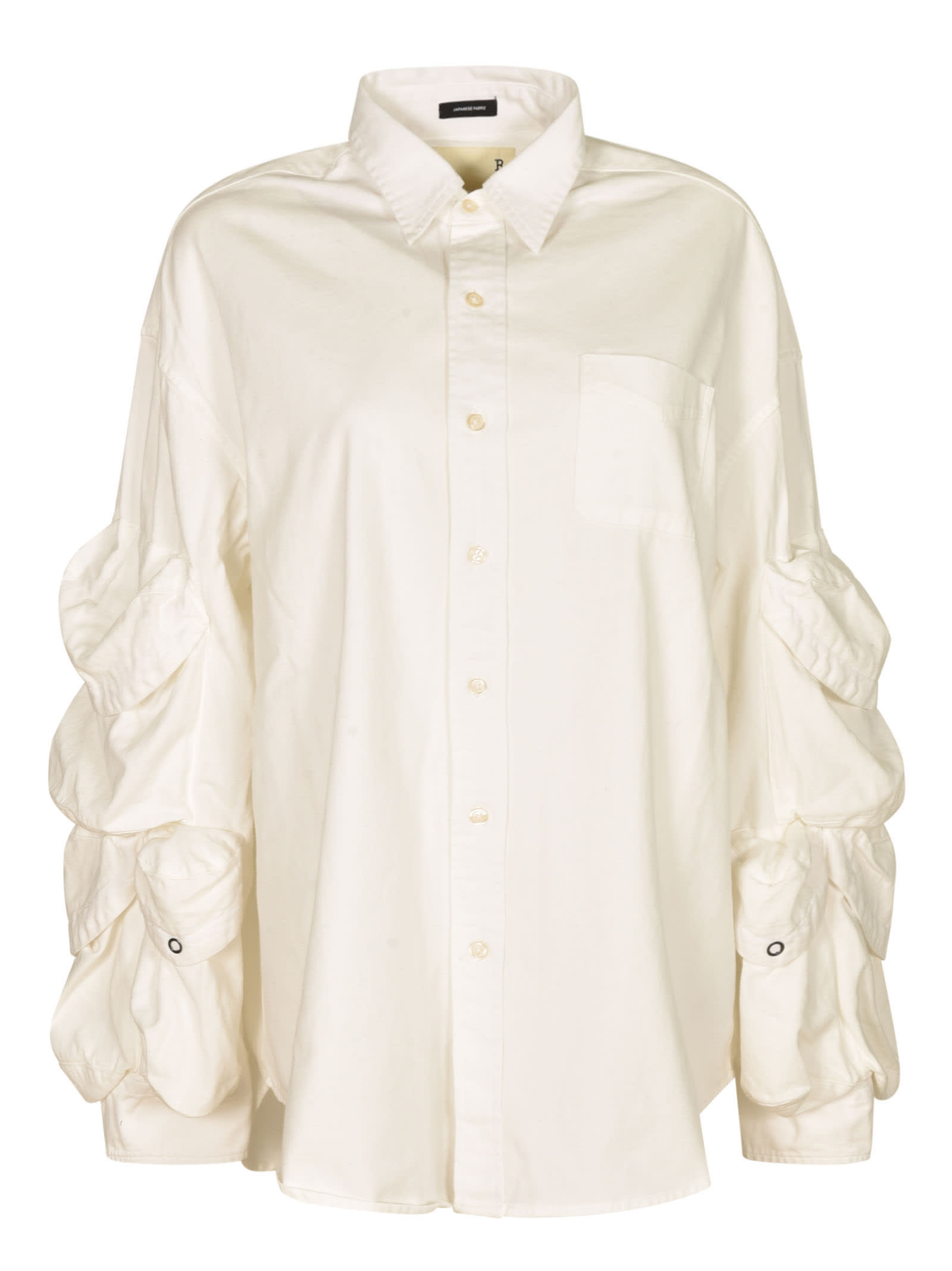 R13 Multi-pocket Button Down Shirt In White