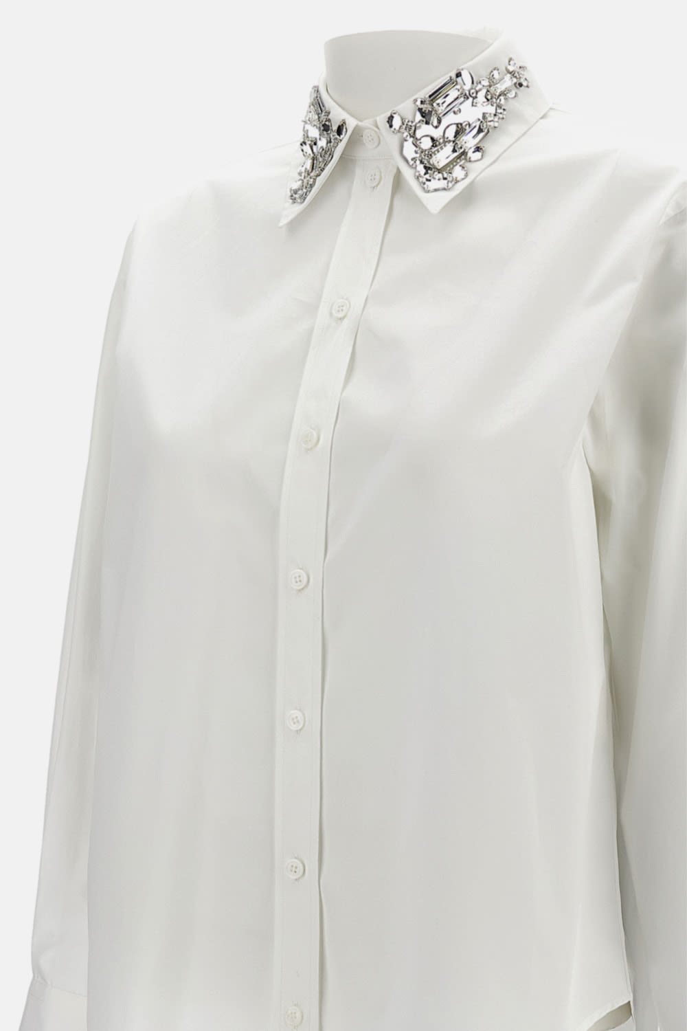 Alexander Mcqueen Shirt With Crystals In White