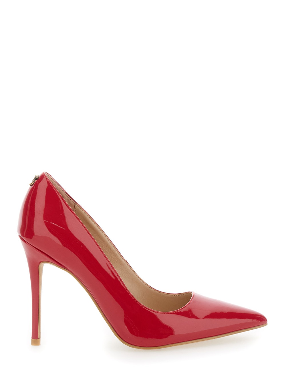 Shop Pinko Juliette Red Siletto Pumps With Logo Detail In Patent Leather Woman