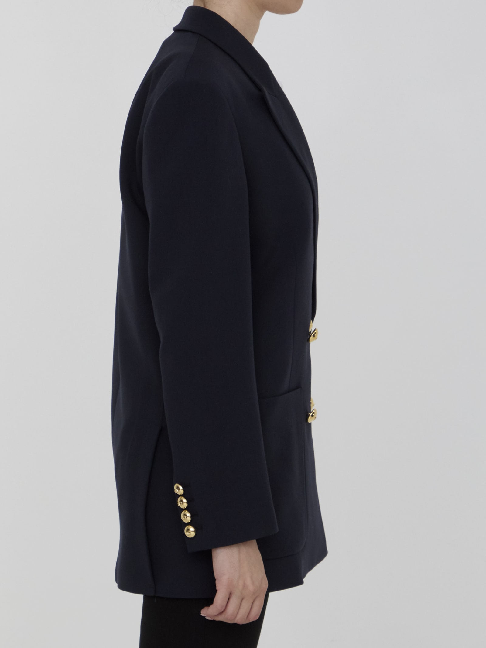 Shop Valentino Formal Natté Jacket In Blue