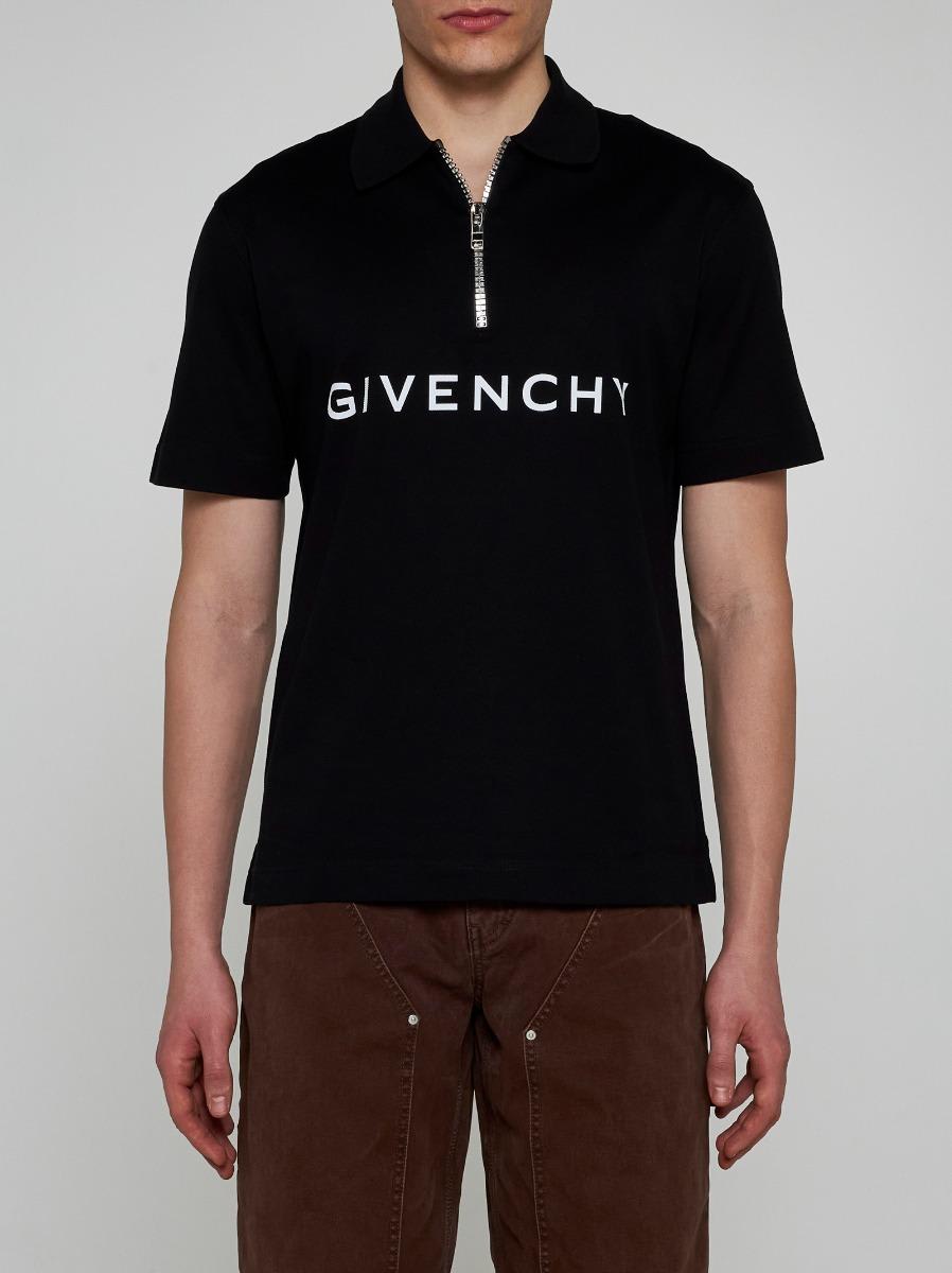 Shop Givenchy Logo Cotton Polo Shirt In Black