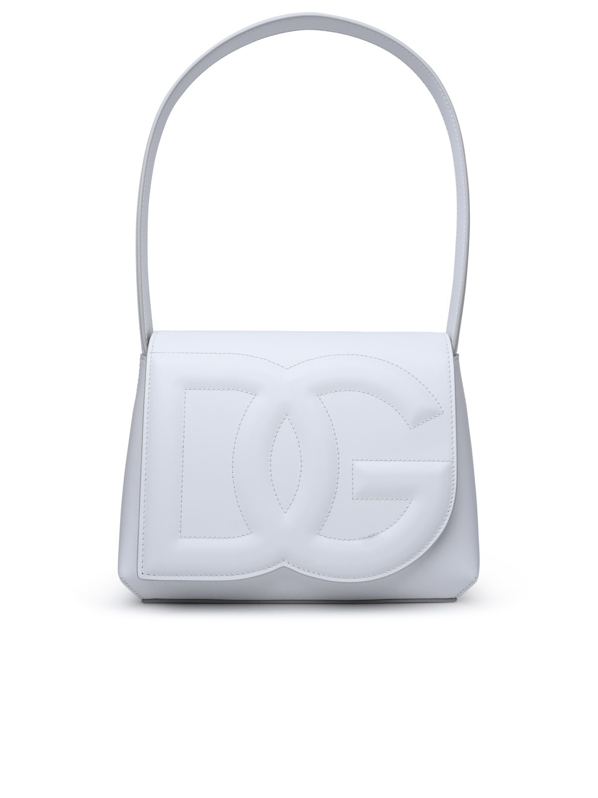 Shop Dolce & Gabbana Dg White Calf Leather Shoulder Bag In Bianco