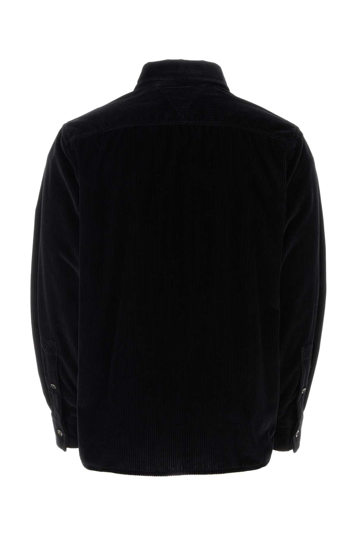 Shop Bottega Veneta Midnight Blue Corduroy Shirt In Midnightblue