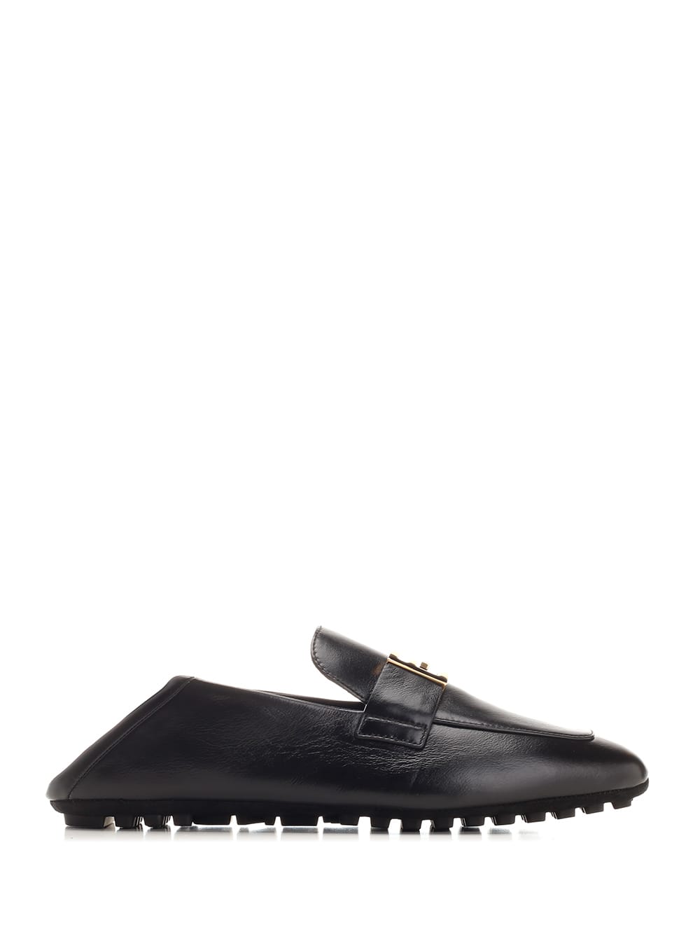 Shop Fendi Baguette Driver Loafer With Ff Motif In Nero