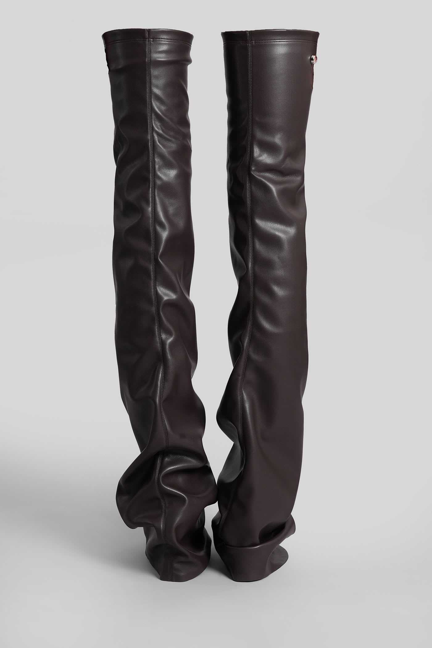 Attico Robin Otk High Heels Boots In Brown Leather In Brown