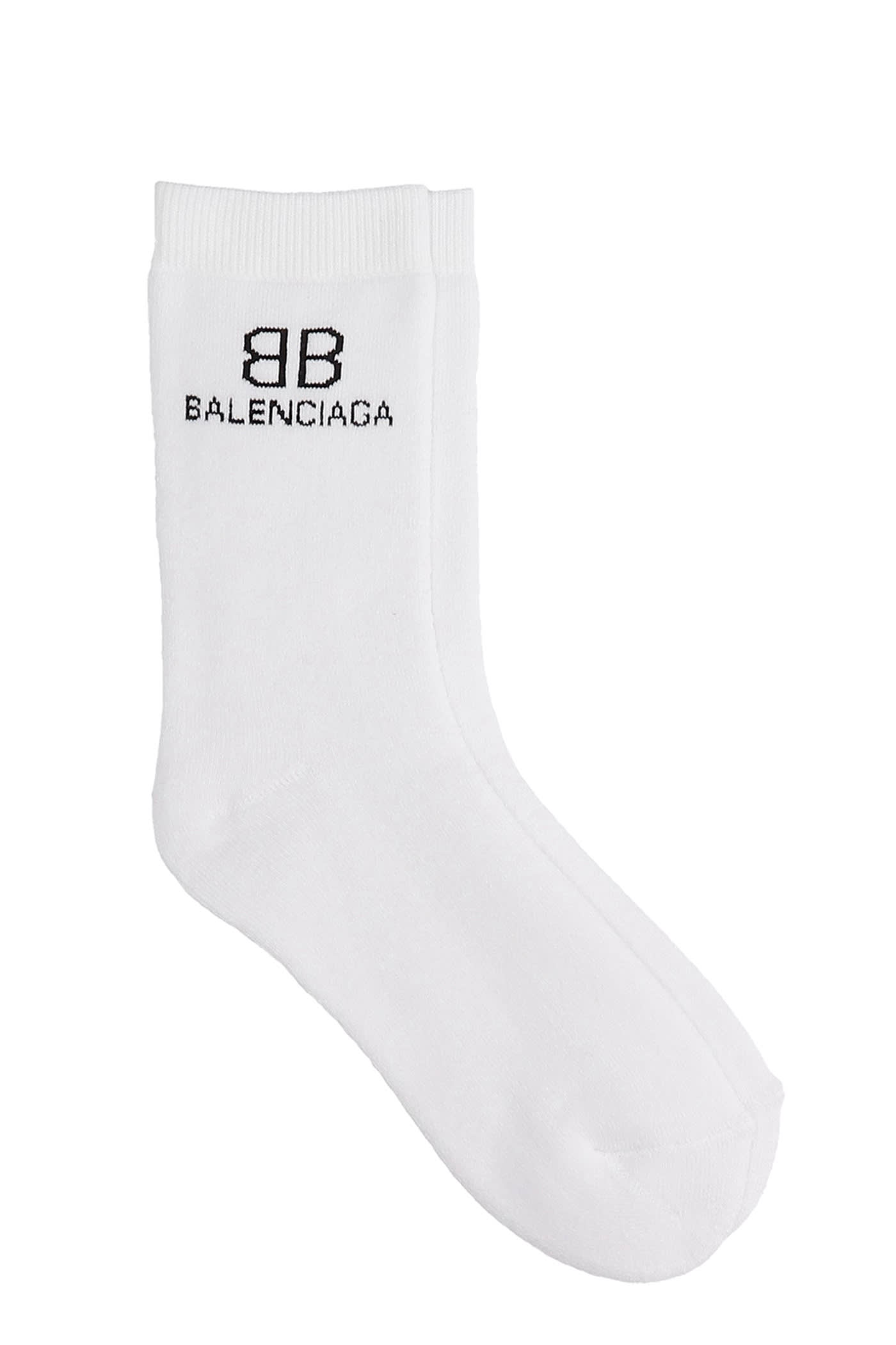 BALENCIAGA SOCKS IN WHITE COTTON,6406094A4B5 9060