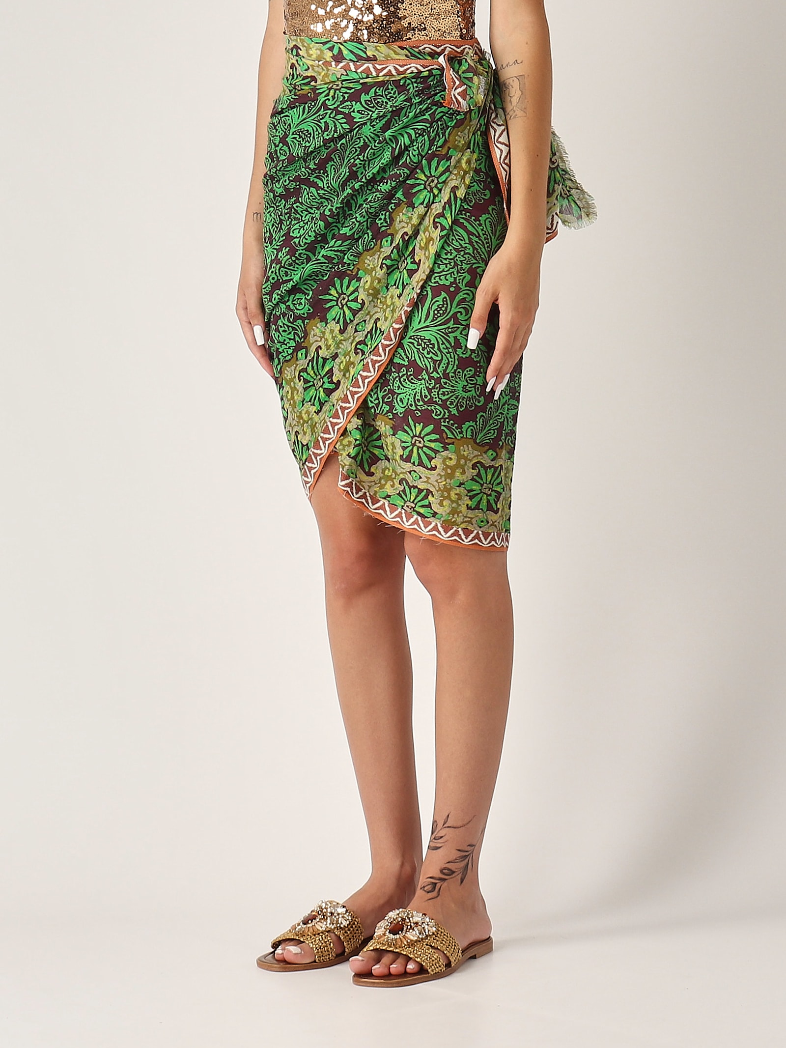 Maliparmi Cotone Shawl In Green