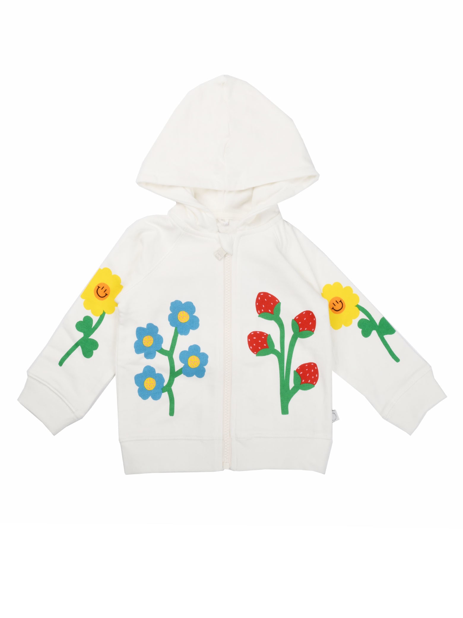 Stella McCartney Kids Sweatshirt With Zip And Hood With Flowers