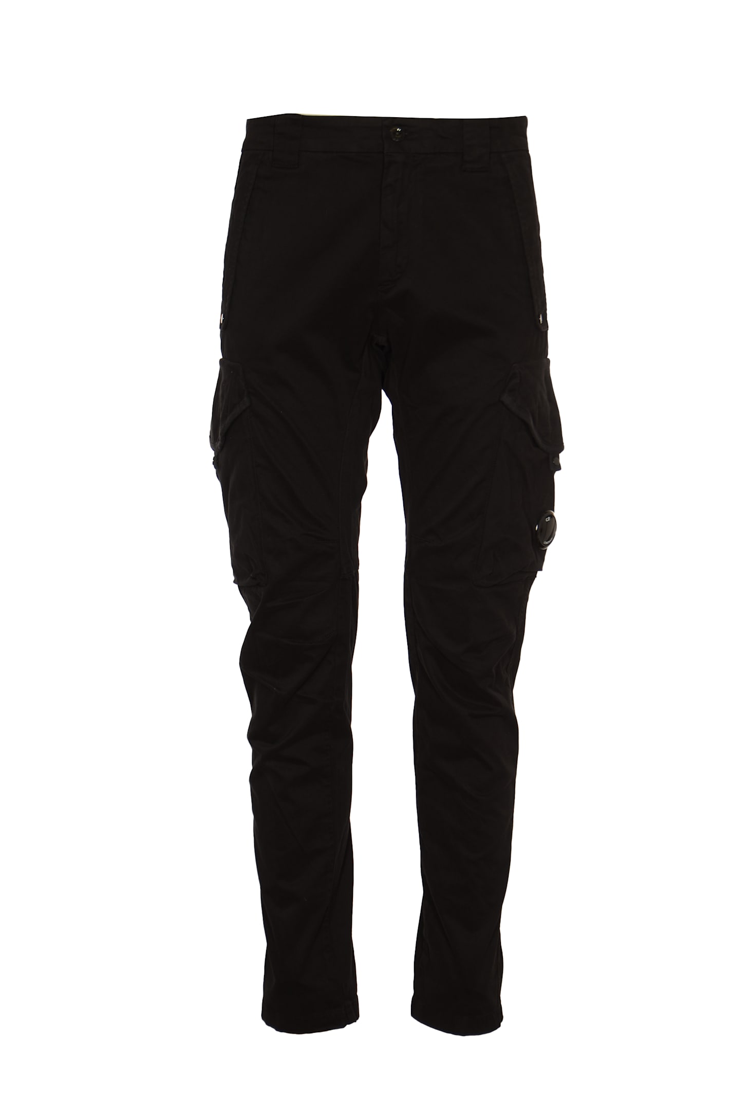 Shop C.p. Company Cargo Fitted Trousers In Black