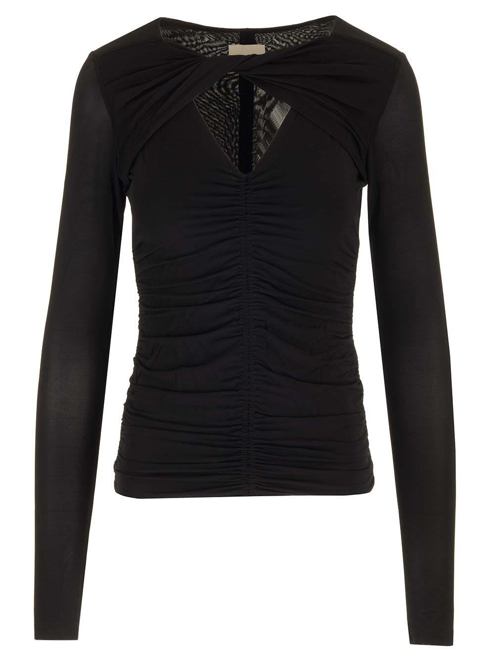 Shop Isabel Marant Vandalia Jersey Top In Black