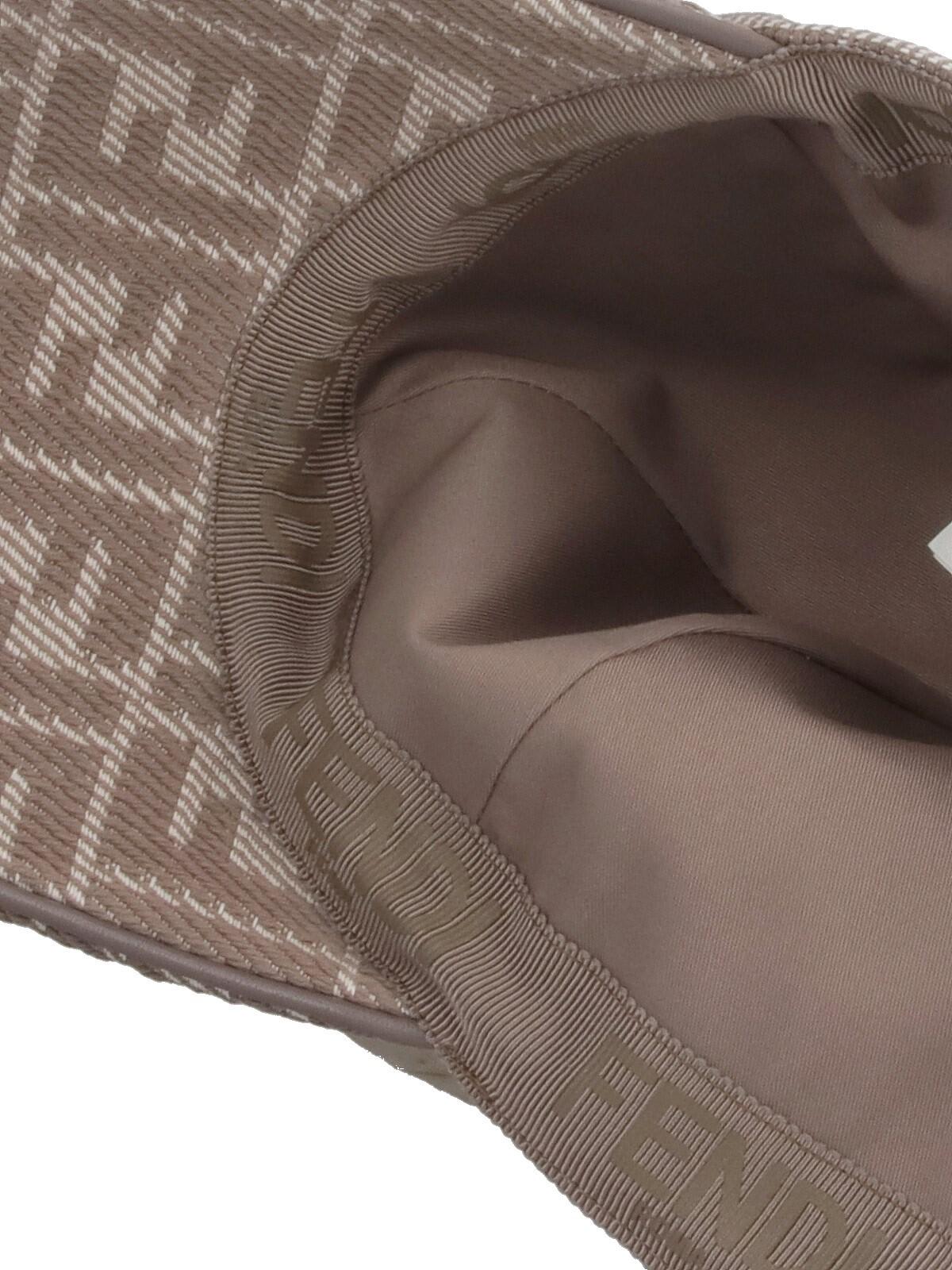 Fendi Beige Ff Canvas Baseball Cap In Beige