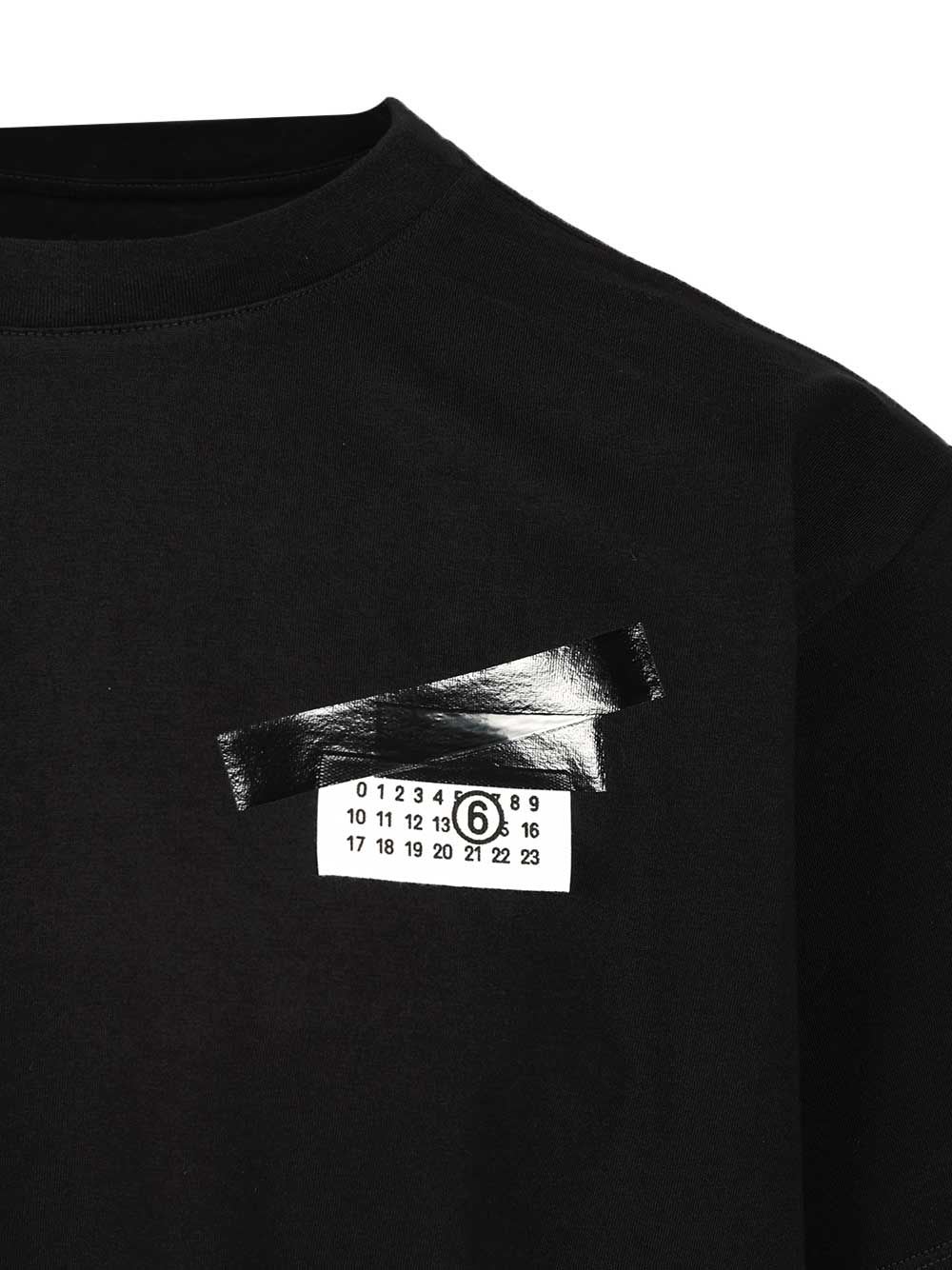 Mm6 Maison Margiela Mm6 By Maison Margiela Oversized T-shirt With Contrasting Pocket Detail In Black