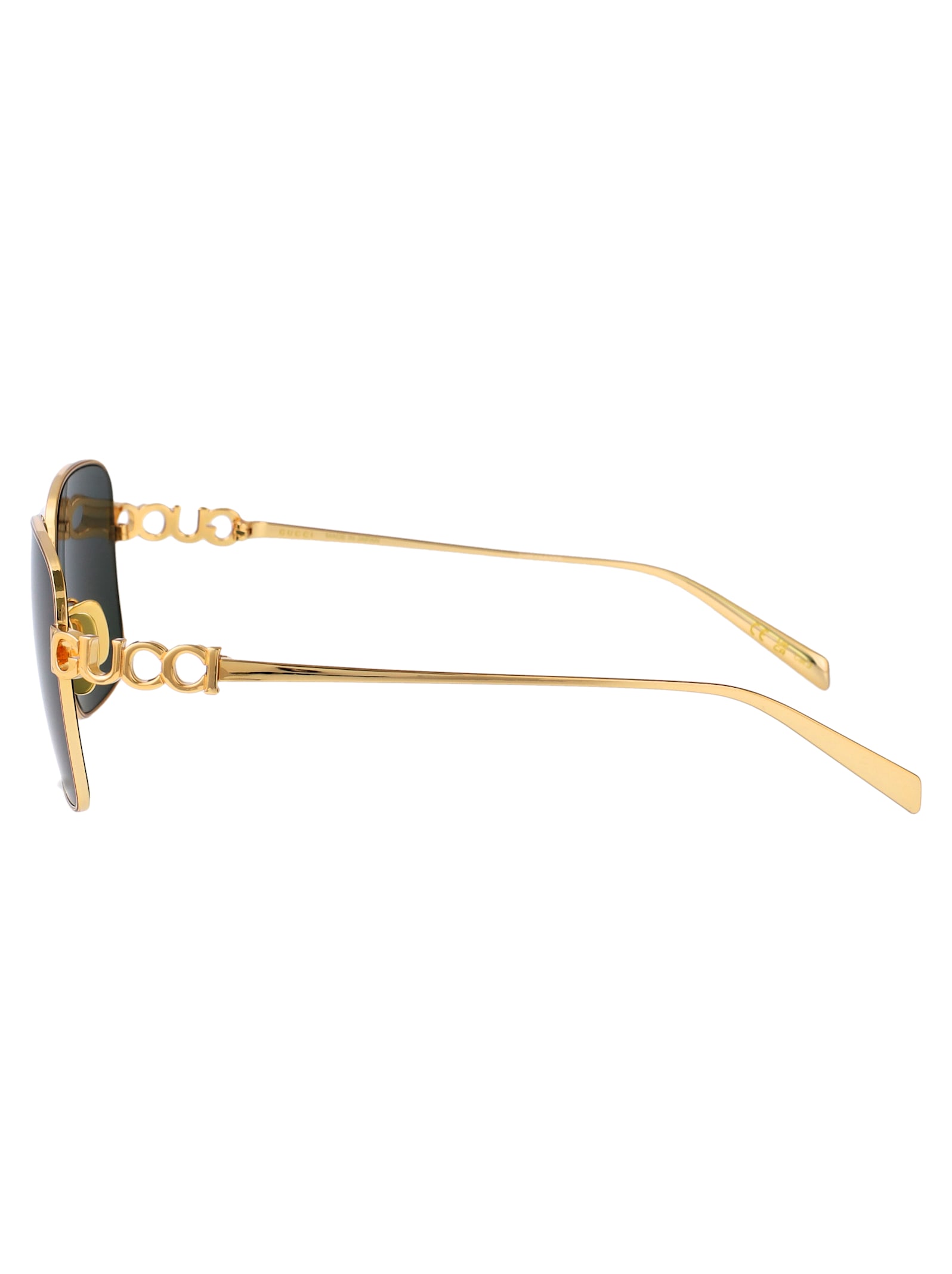 Gucci Gold-gold-grey Metal Sunglasses In Gold