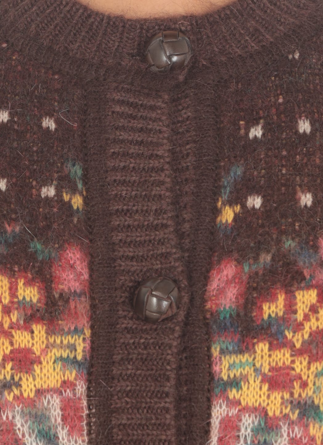 Etro Cardigan Con Motivo Jacquard In Brown