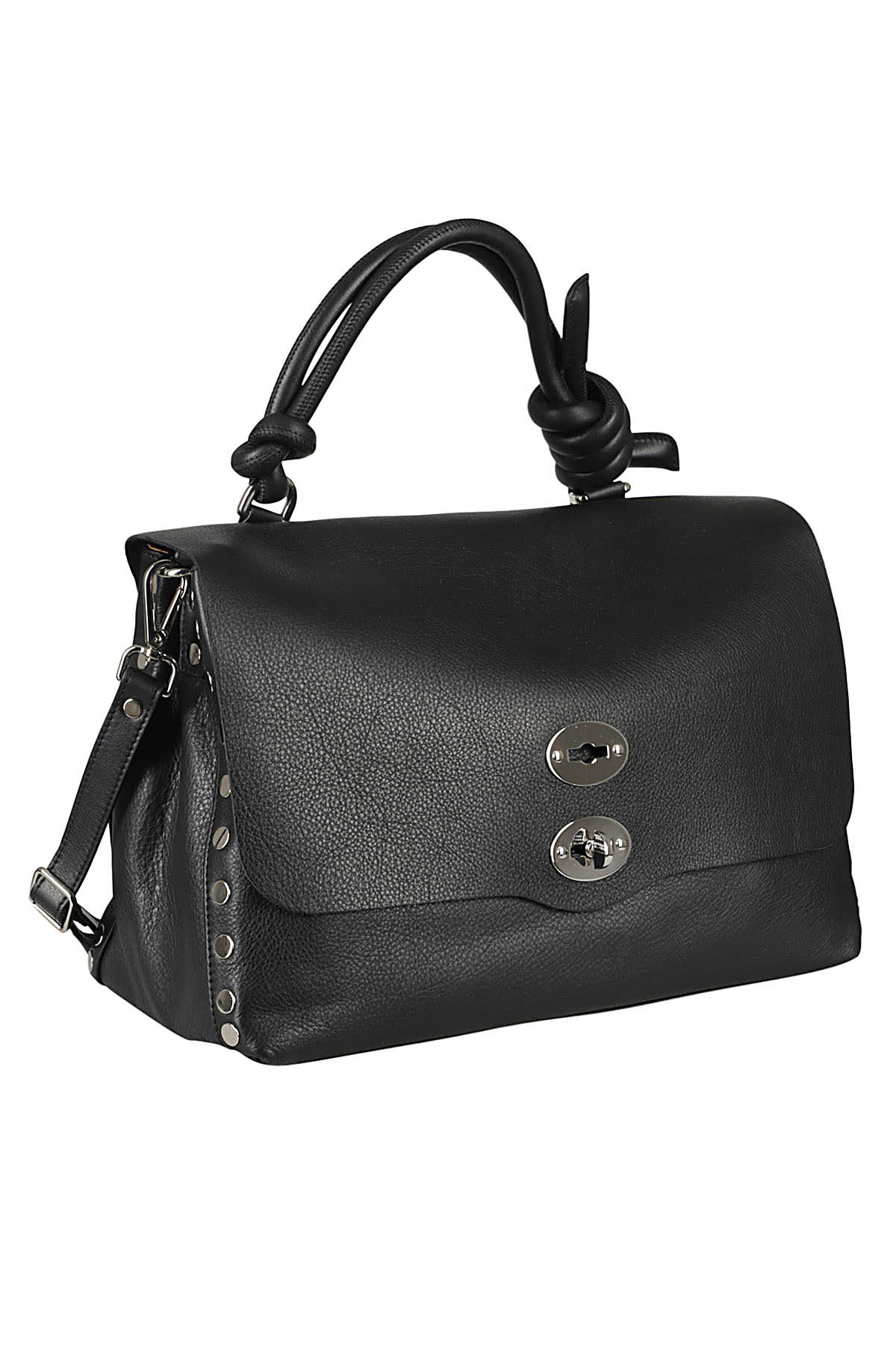 Zanellato Bag Postina Piuma Knot M Handbag In Black Nero